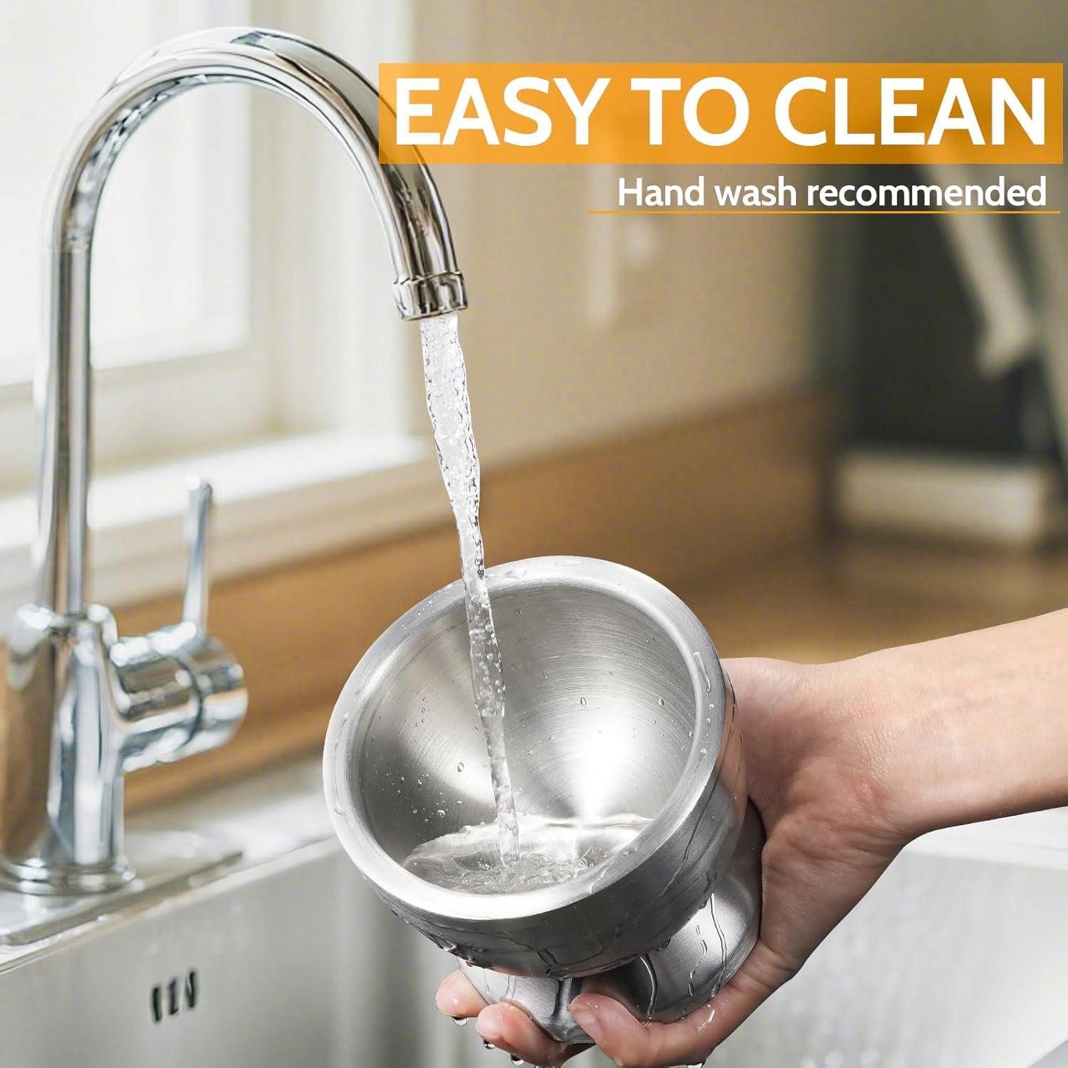 Mortero y Maja Sopito Acero Inoxidable 18/8 Antideslizante