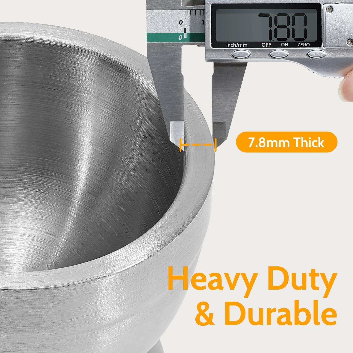 Mortero y Maja Sopito Acero Inoxidable 18/8 Antideslizante