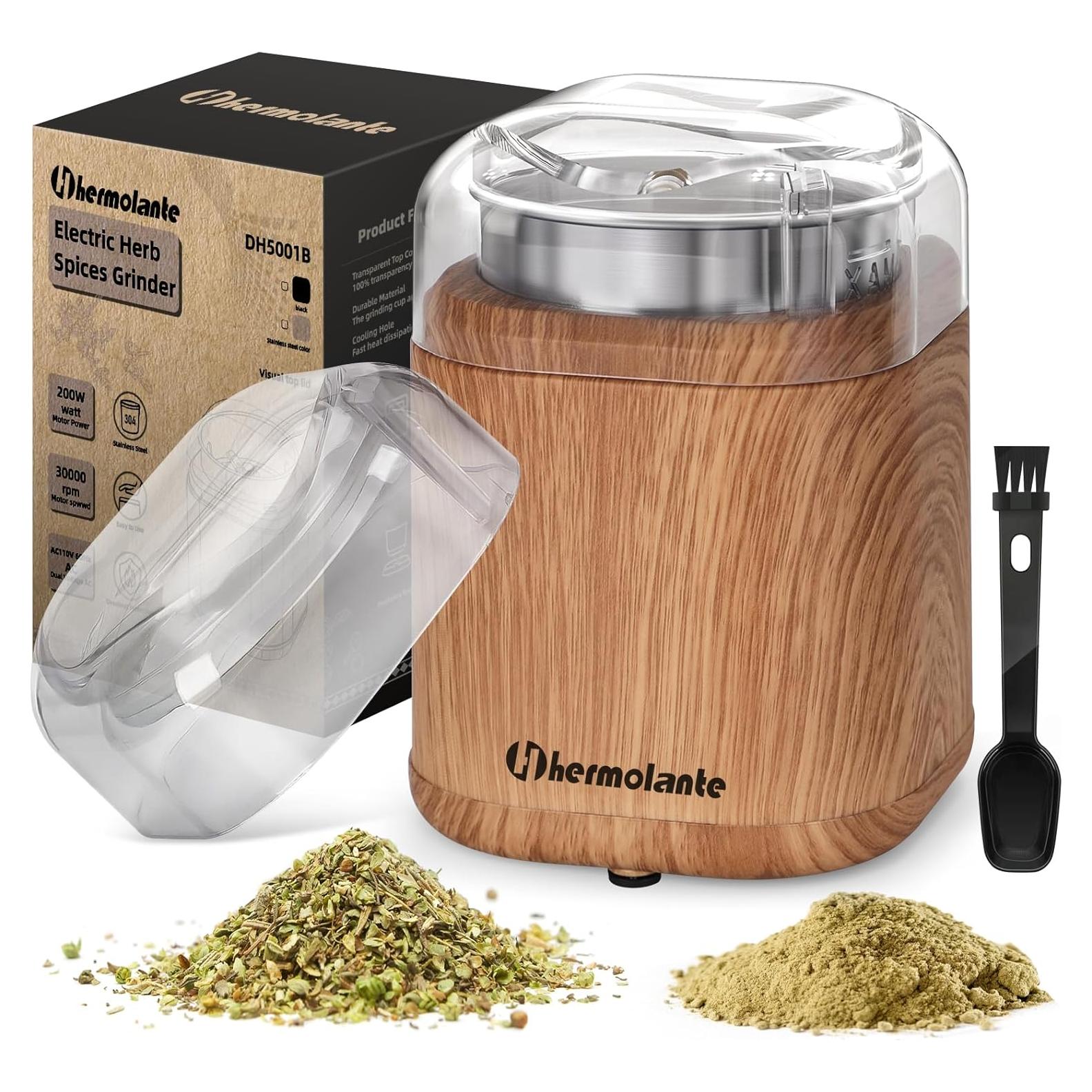 Molino Eléctrico de Especias Hermolante 200W Acero Inoxidable 13cm