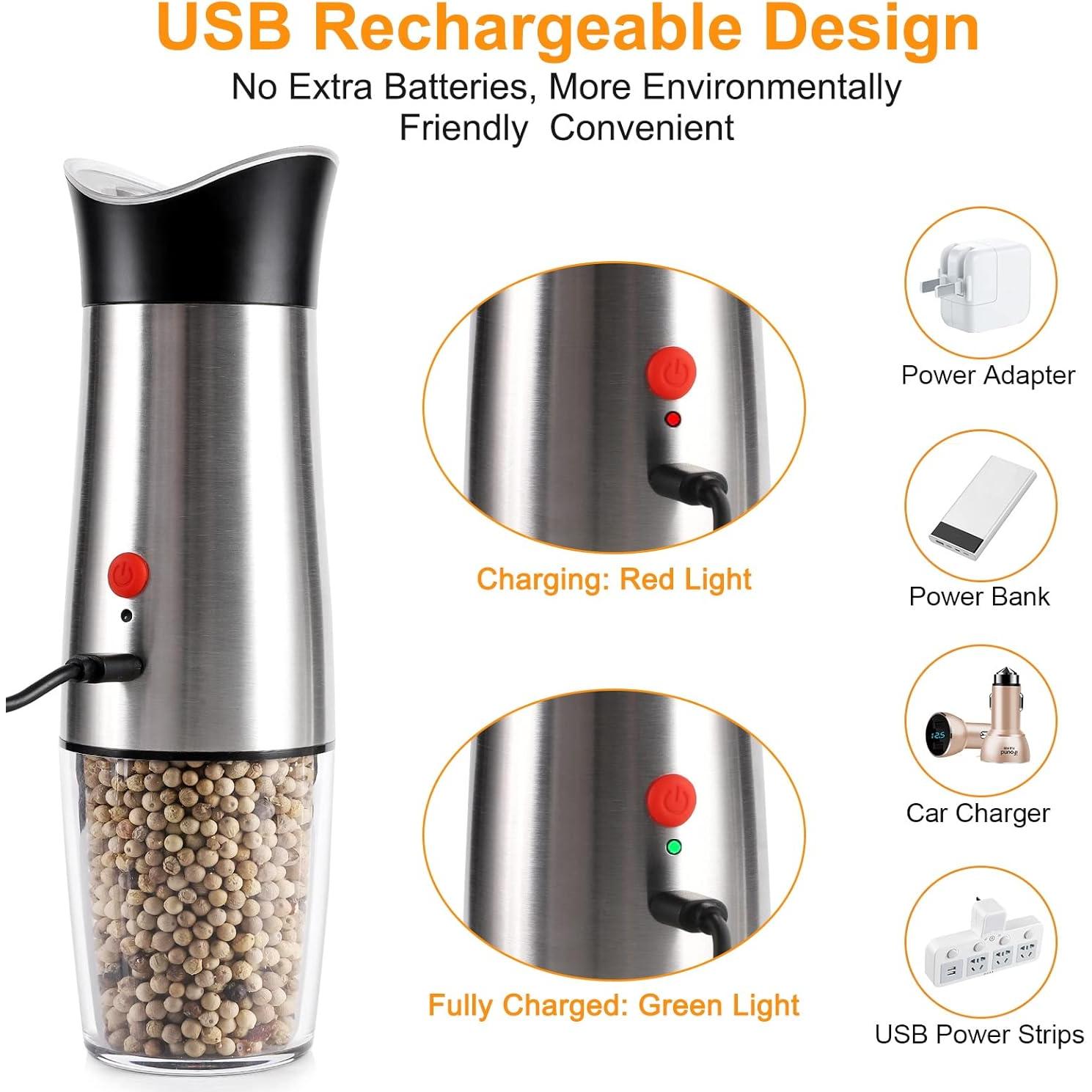 Juego de Molinillos Eléctricos de Sal y Pimienta PAISHENKEJI