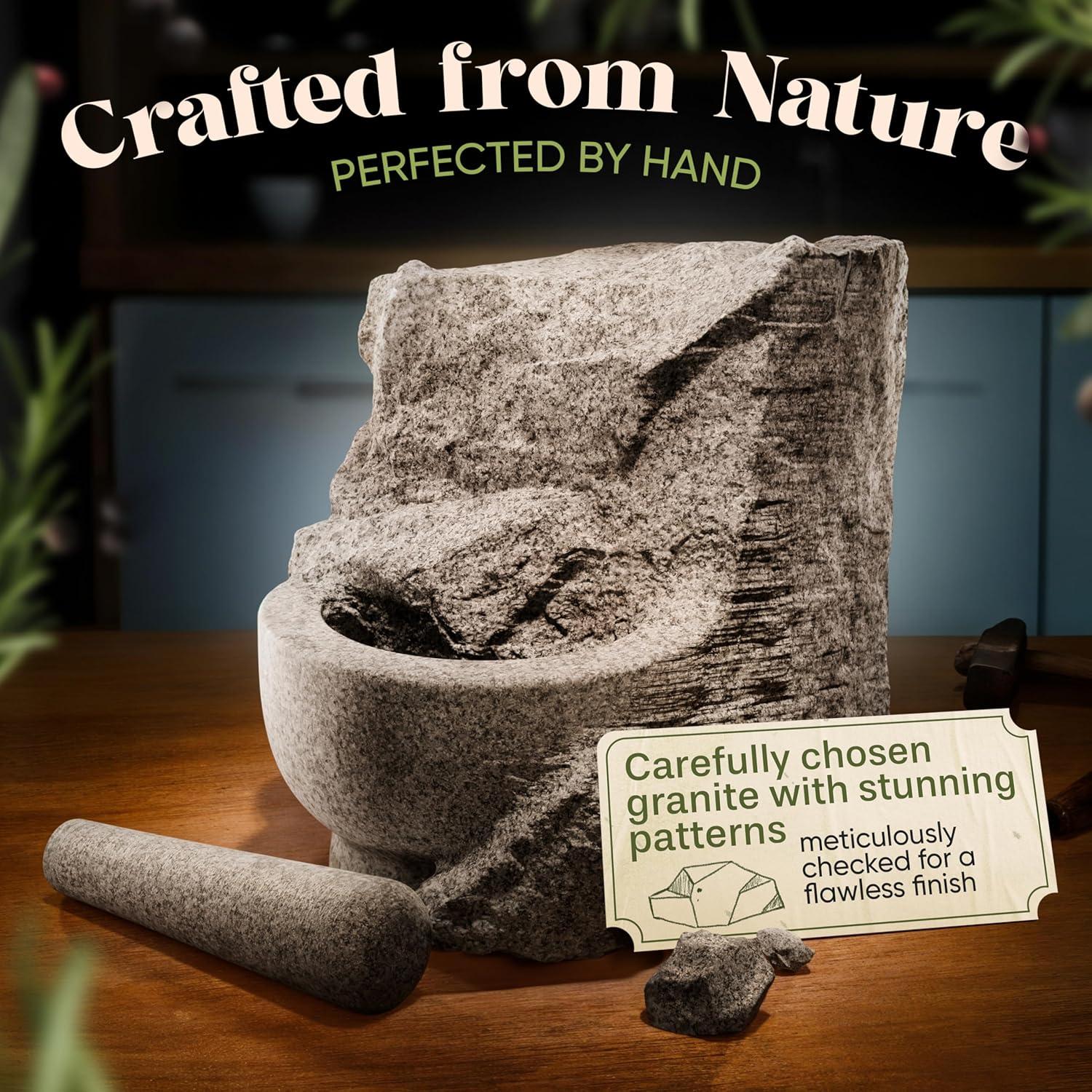 Juego de Mortero y Mano de Mortero ChefSofi 1.5 Tazas Granito