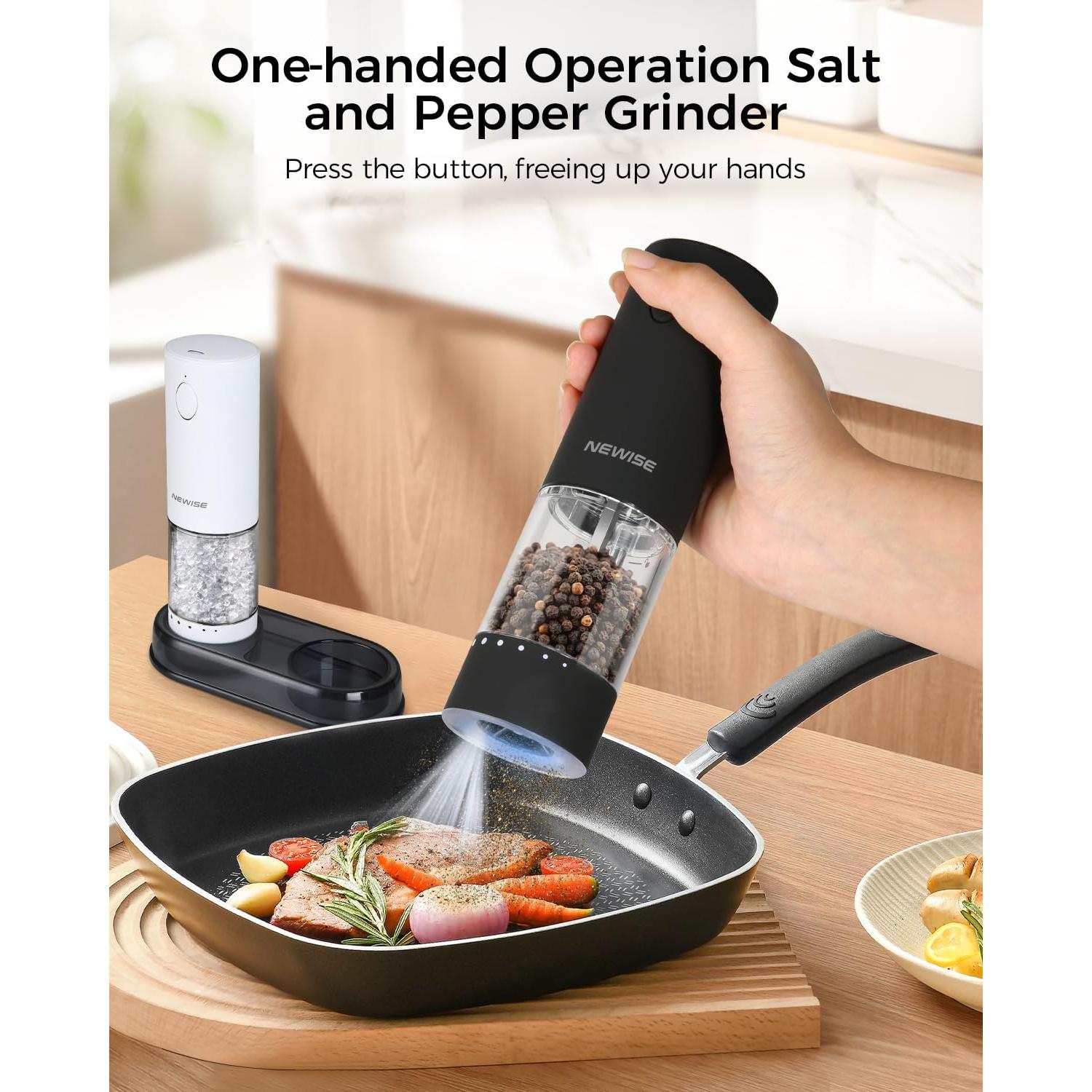 Juego de Molinillos Eléctricos de Sal y Pimienta Newise 95ml