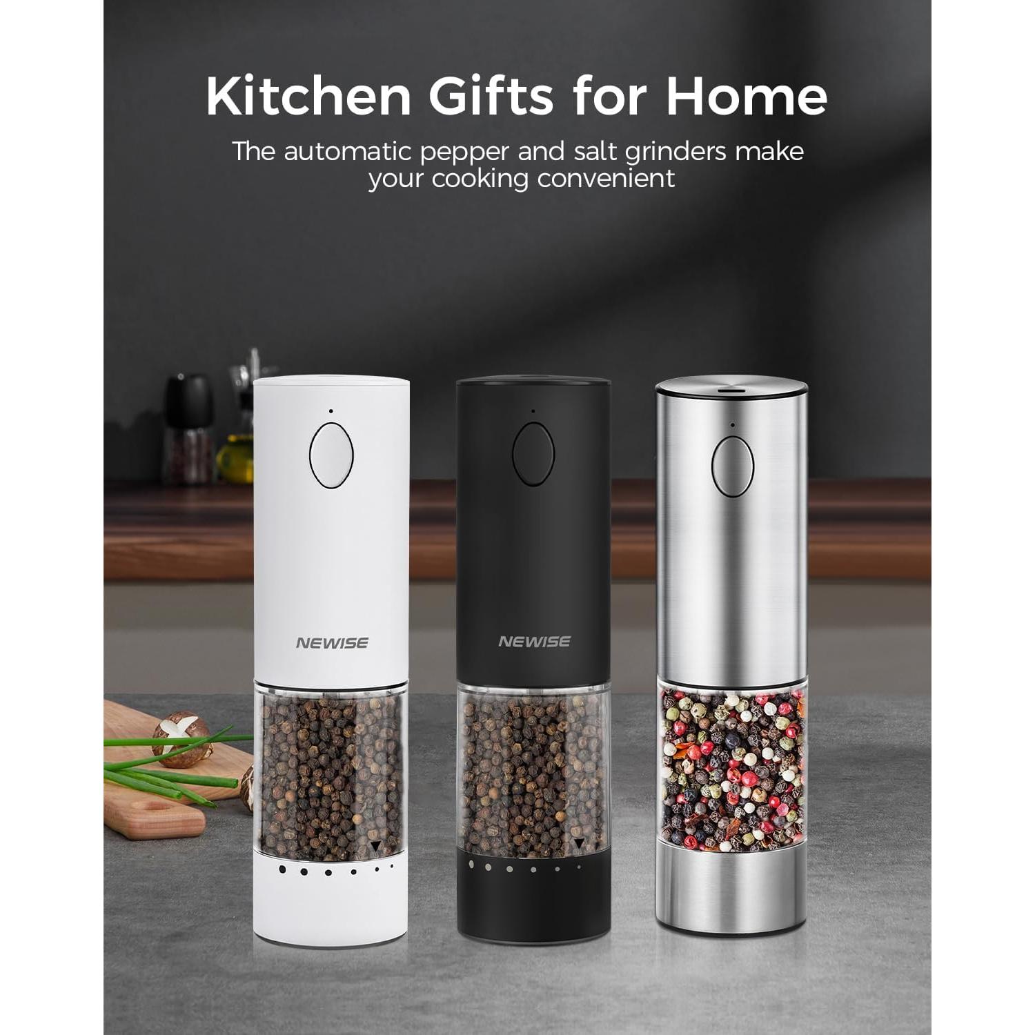 Juego de Molinillos Eléctricos de Sal y Pimienta Newise 95ml