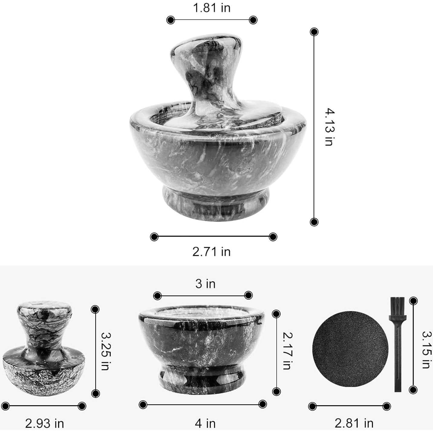 Juego de Mortero y Mano de Mármol ZHAOHUA 10 cm 1/2 Taza