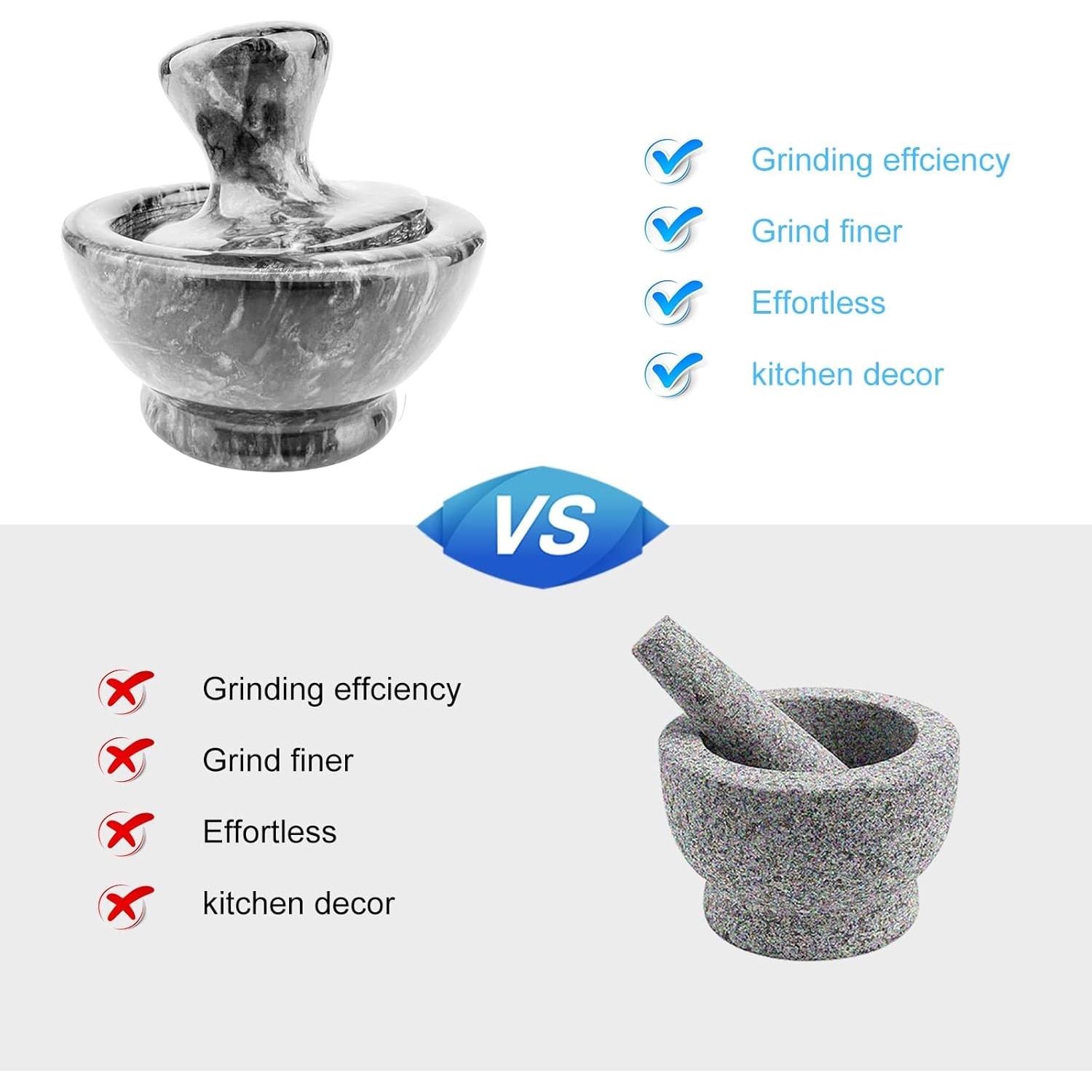 Juego de Mortero y Mano de Mármol ZHAOHUA 10 cm 1/2 Taza