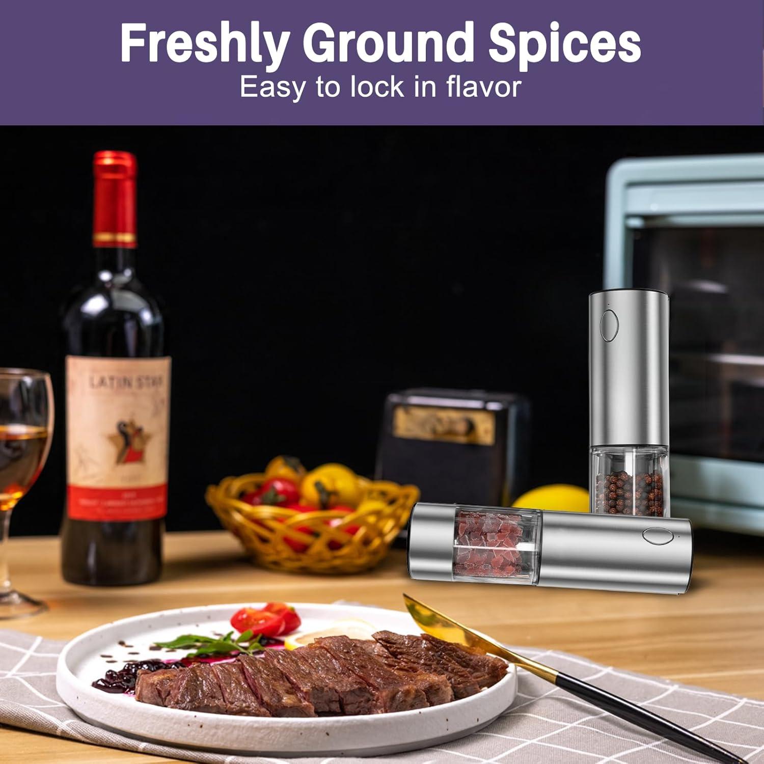 Juego de Molinillos Eléctricos de Sal y Pimienta GATTLELIC