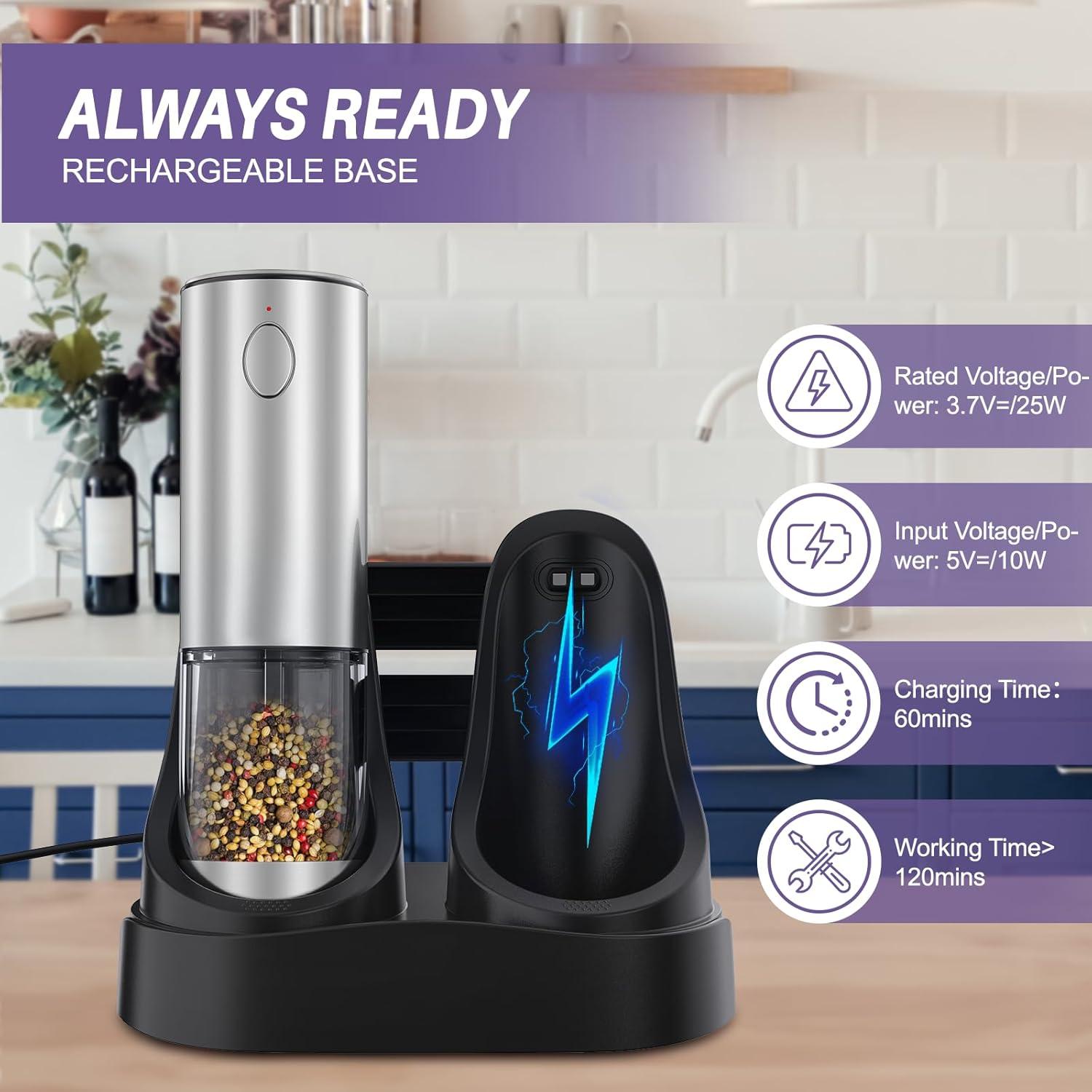 Juego de Molinillos Eléctricos de Sal y Pimienta GATTLELIC