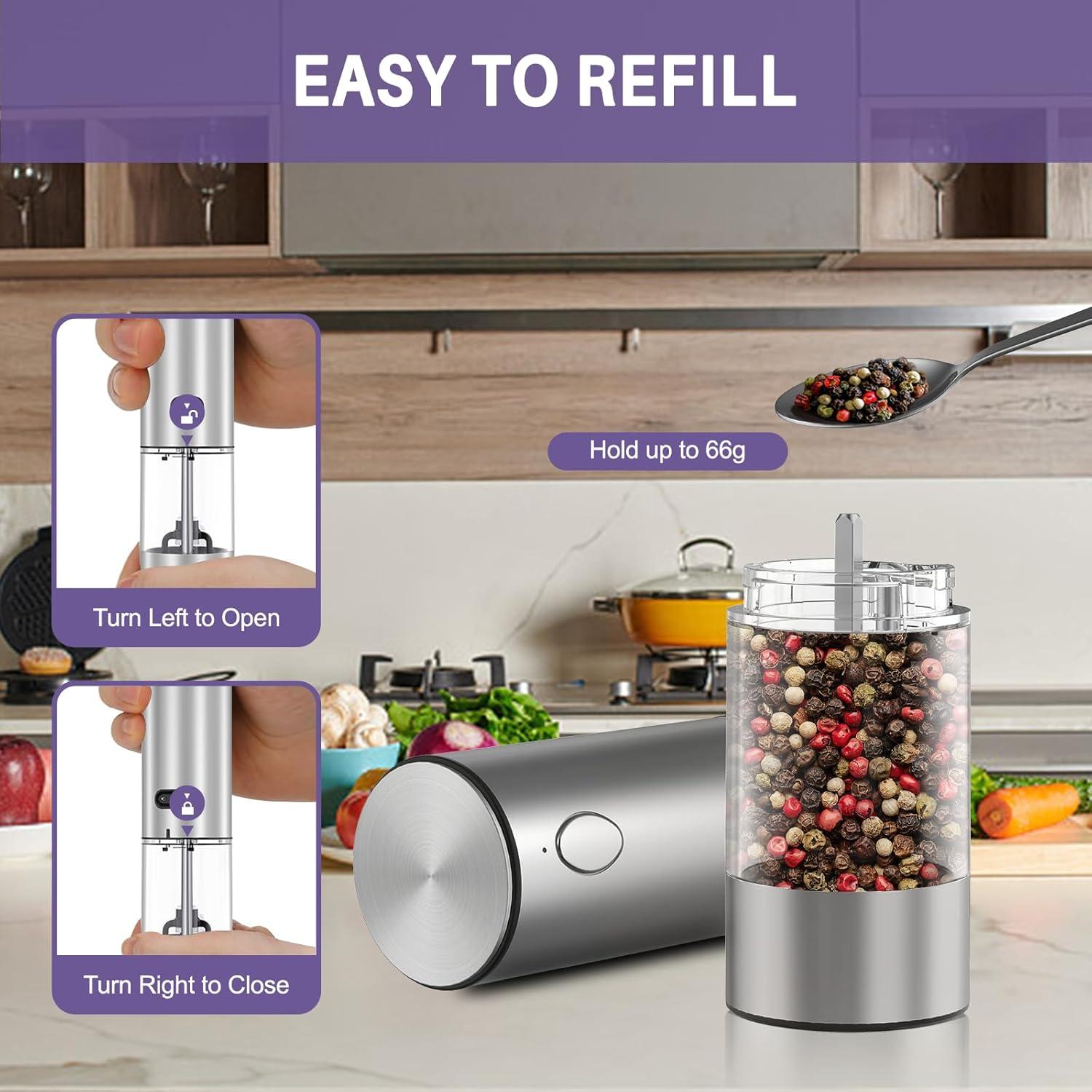 Juego de Molinillos Eléctricos de Sal y Pimienta GATTLELIC