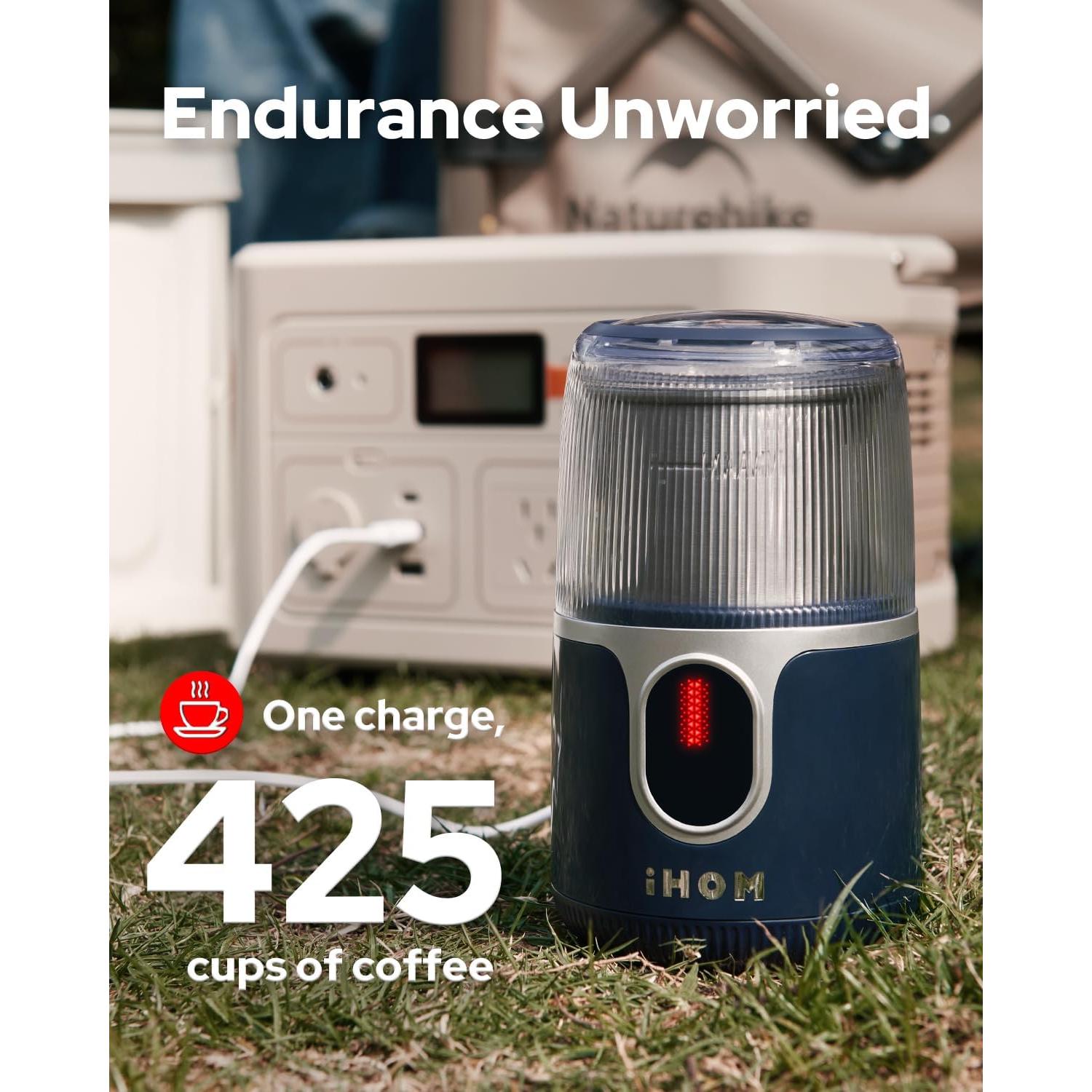 Molino de Café Eléctrico Inalámbrico IHOM ICG-1001L Azul