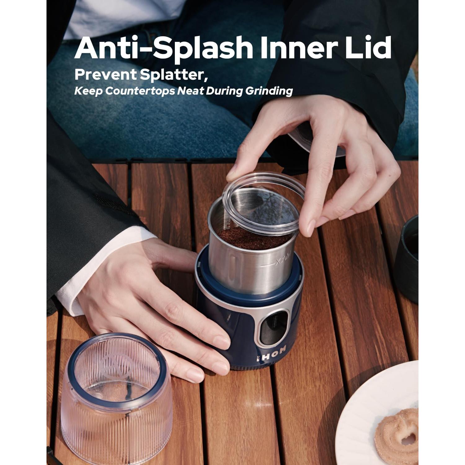 Molino de Café Eléctrico Inalámbrico IHOM ICG-1001L Azul