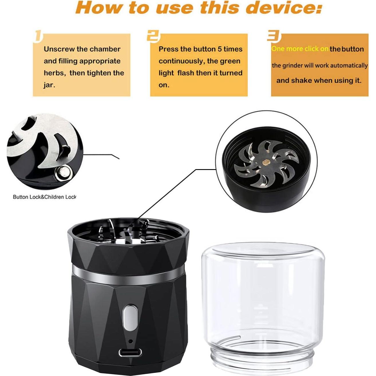 Molino Eléctrico de Especias Vewitcher 50ml Compacto con Cuchara