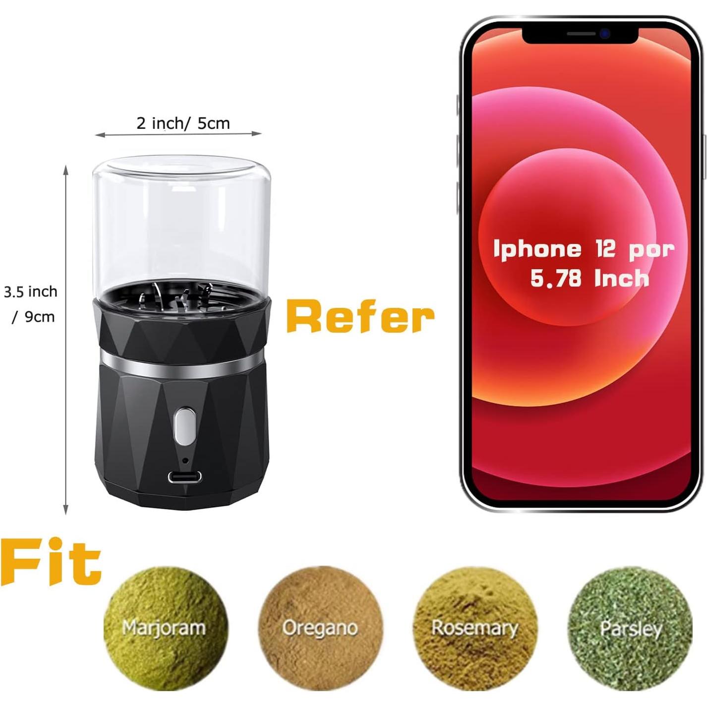 Molino Eléctrico de Especias Vewitcher 50ml Compacto con Cuchara