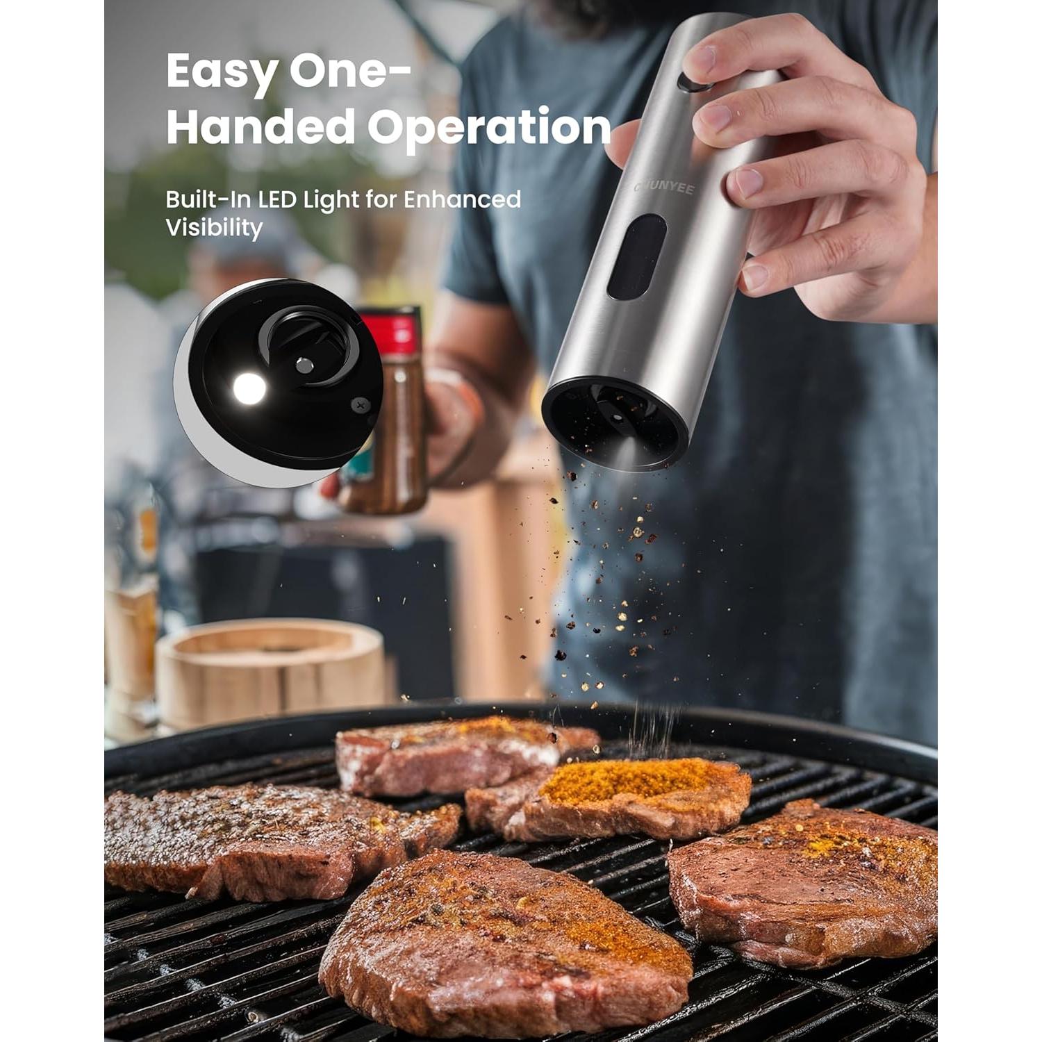 Juego de Molinillos Eléctricos de Sal y Pimienta Chunyee 105g