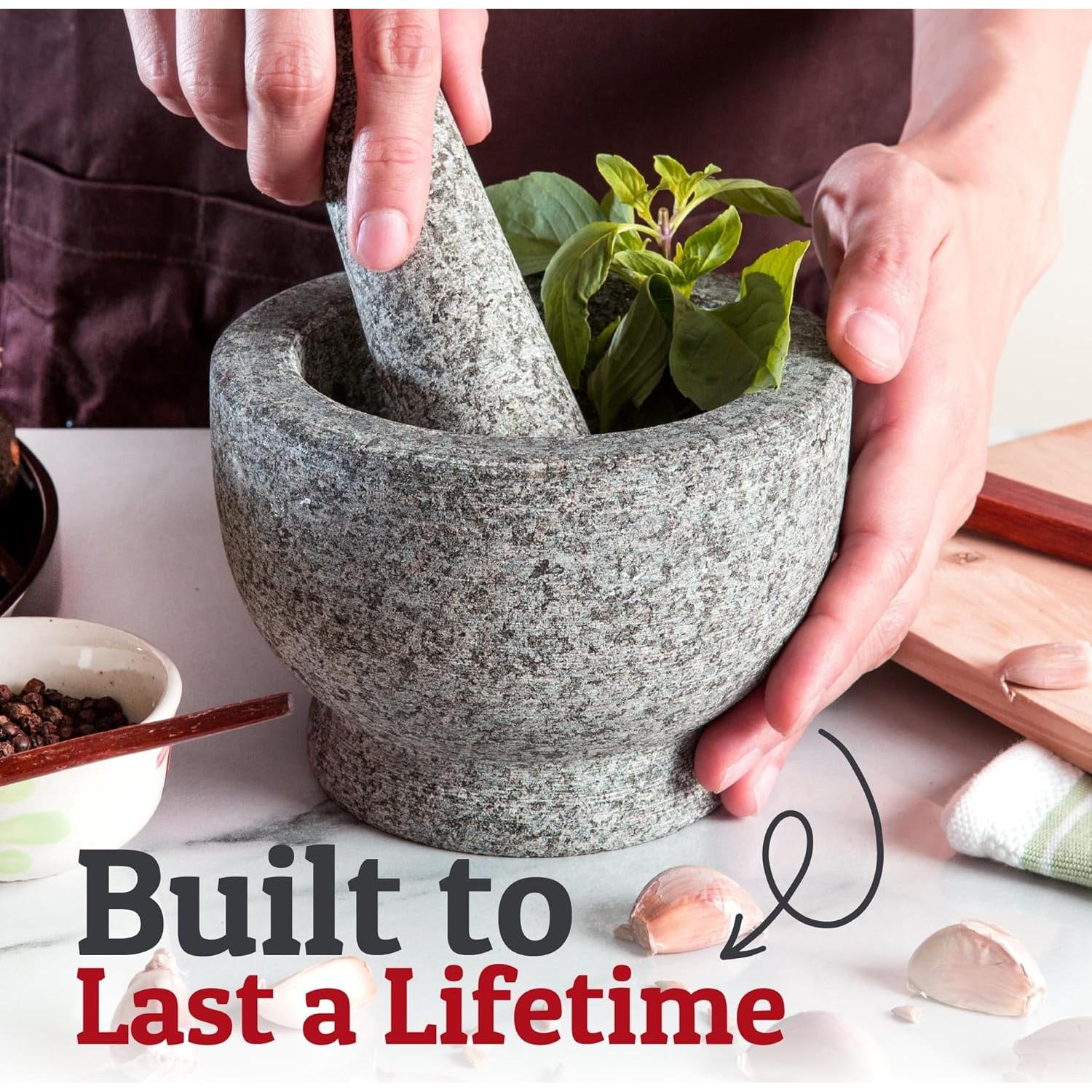 Conjunto de Mortero y Mano de Mortero PriorityChef 1.5 Tazas Granito