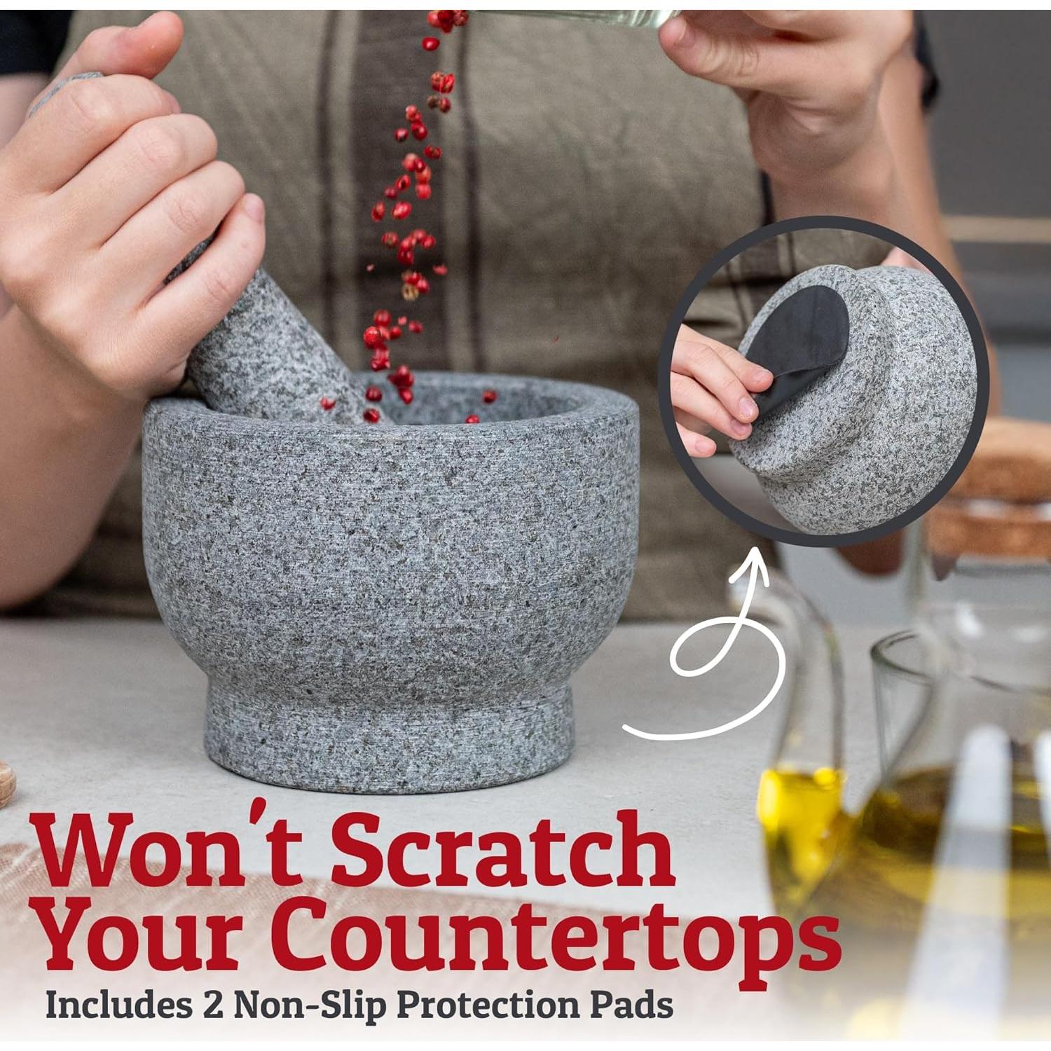 Conjunto de Mortero y Mano de Mortero PriorityChef 1.5 Tazas Granito