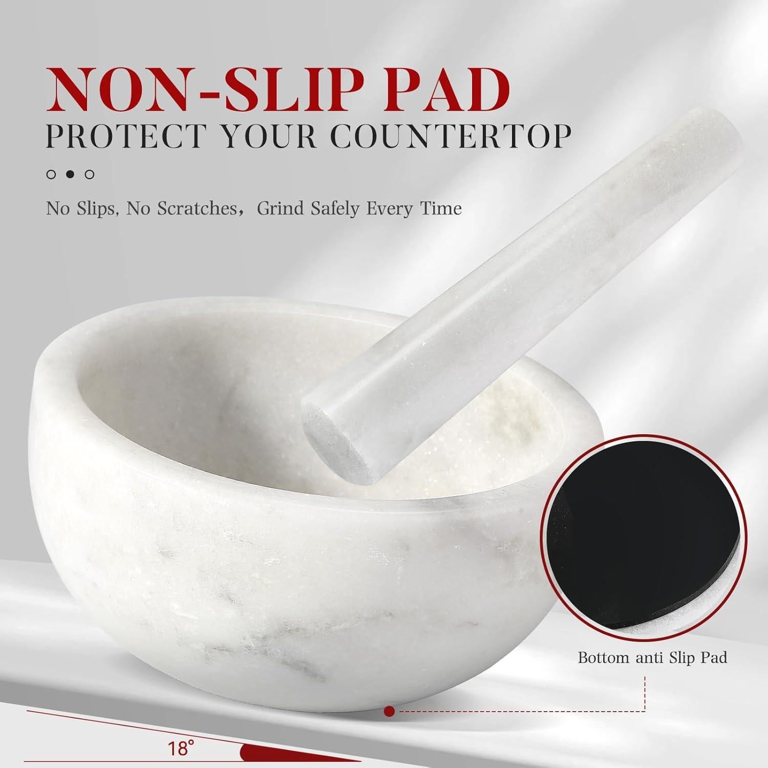 Mortero y Mano de Mármol Koville 4 Tazas 12.7 cm - Cocina