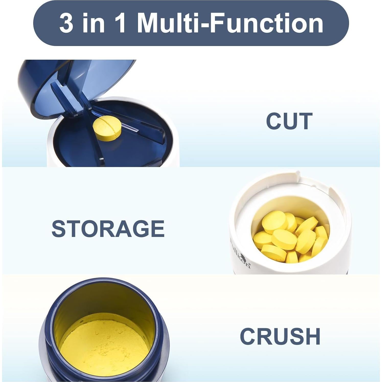 Triturador de Pastillas 3 en 1 Fullicon con Almacenamiento