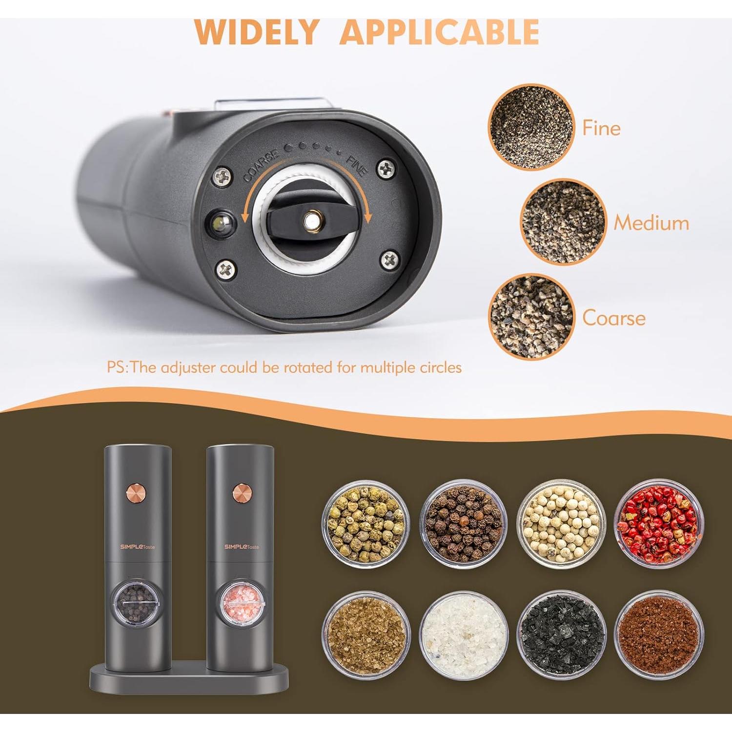 Juego de Molinillos Eléctricos de Sal y Pimienta SIMPLETASTE