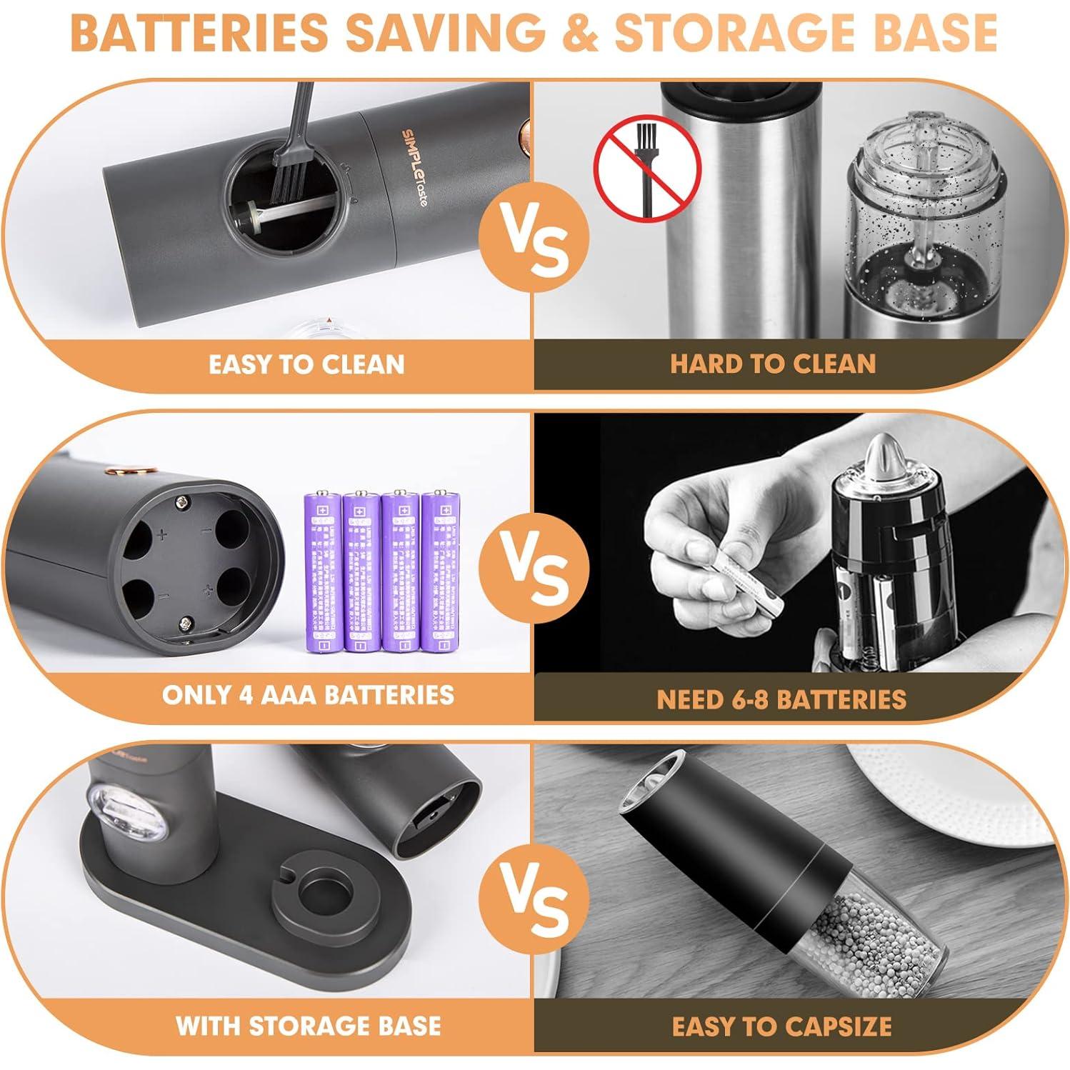Juego de Molinillos Eléctricos de Sal y Pimienta SIMPLETASTE