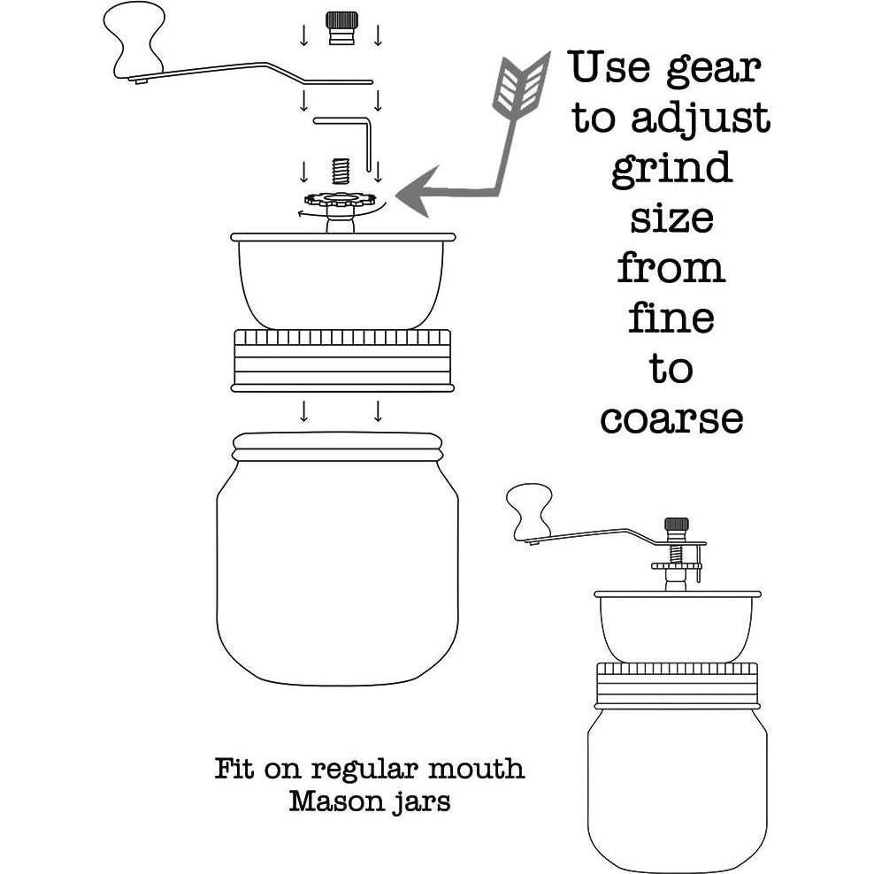 Molinillo de Café Manual Mason Jar Lifestyle Acero Inoxidable