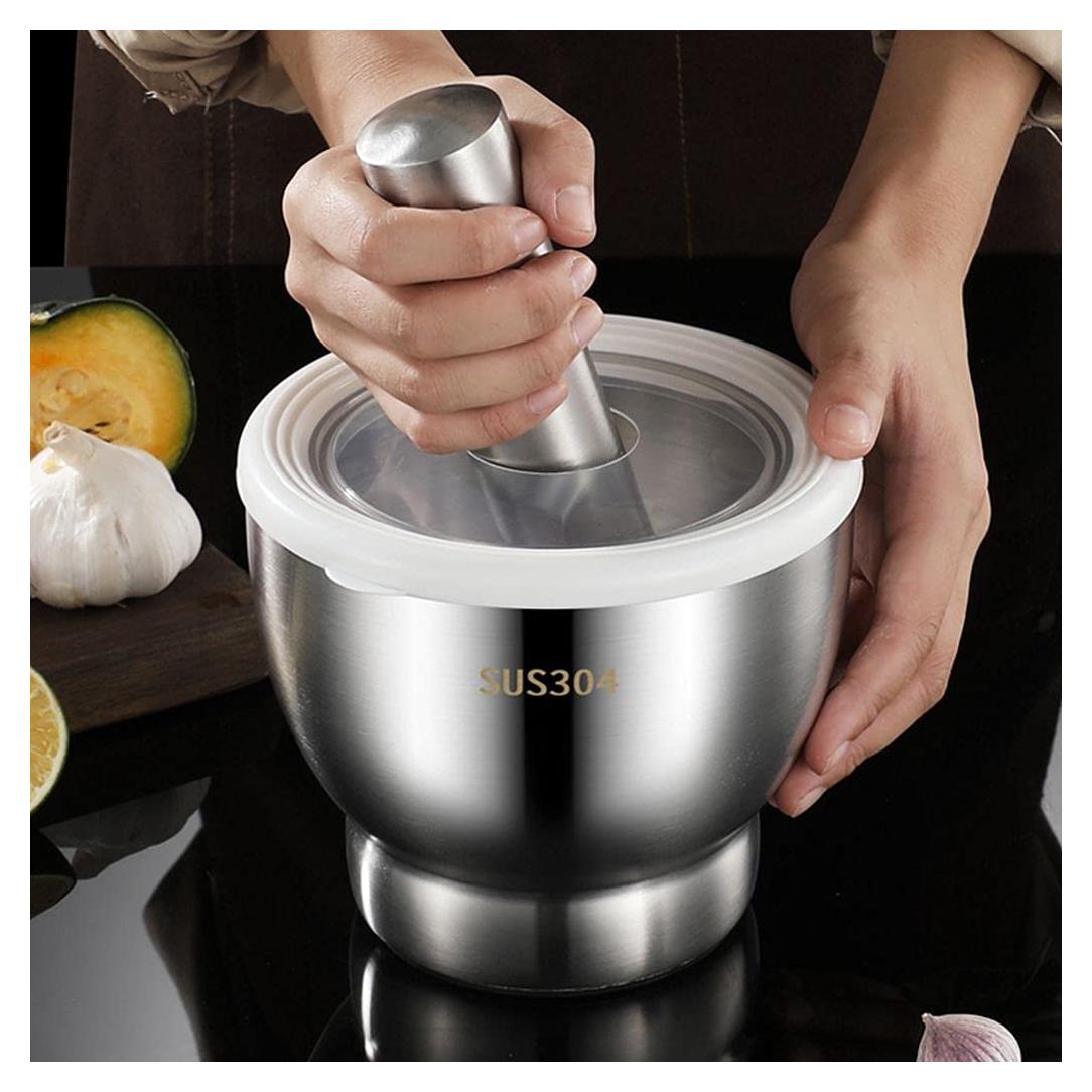 Juego de Mortero y Mano Acero Inoxidable 12.7 cm Partyreal