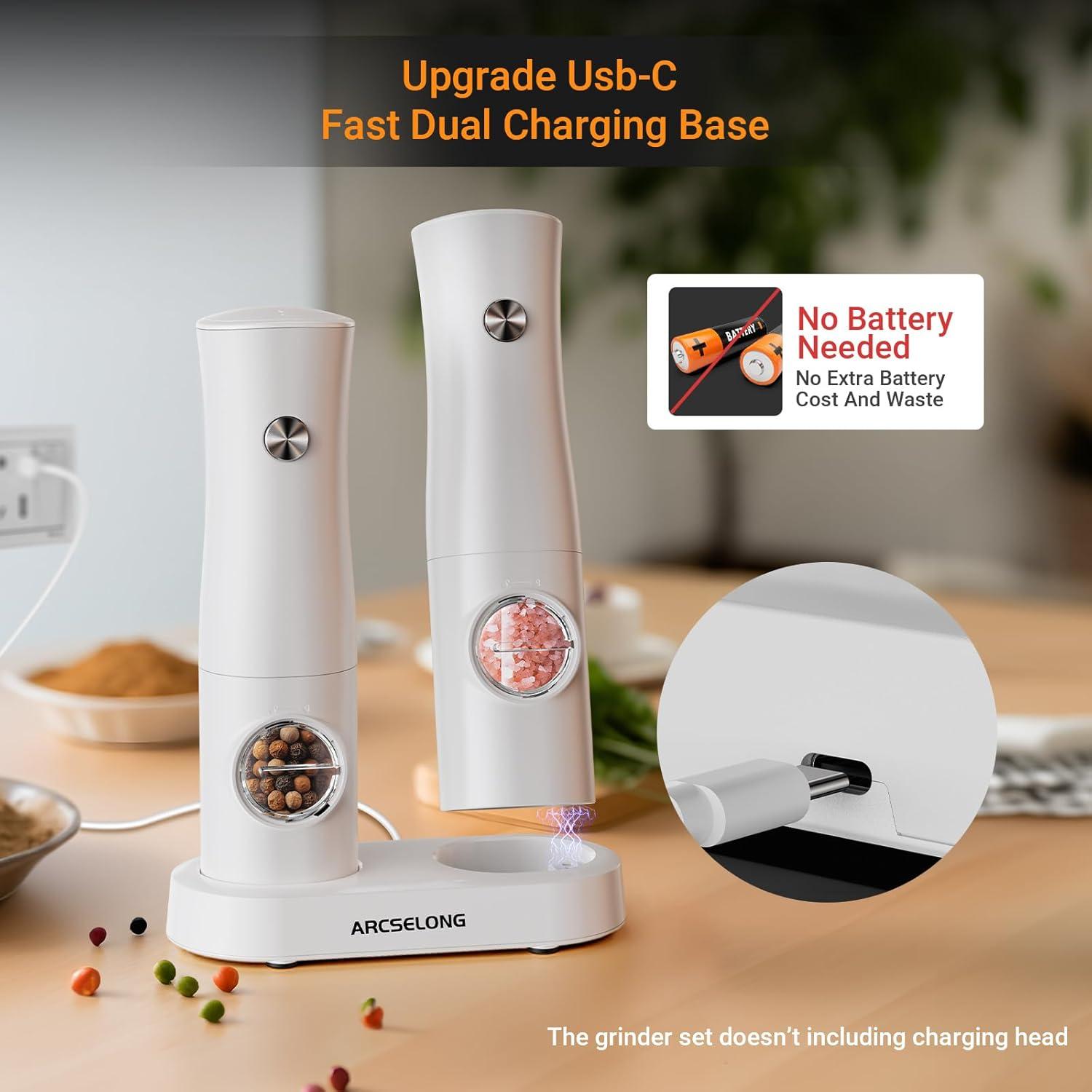 Juego de Molinillos Eléctricos de Sal y Pimienta Arcselong