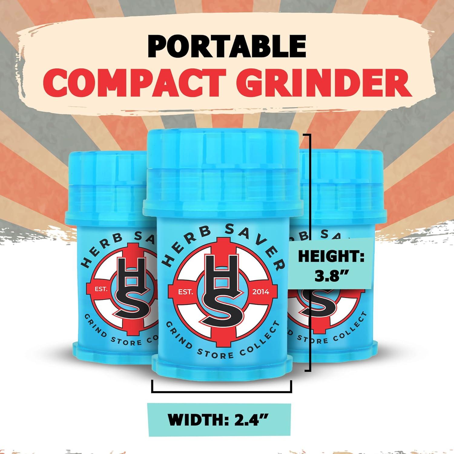 Molino de Hierbas HS Grande - Plástico Médico, Portátil, Azul