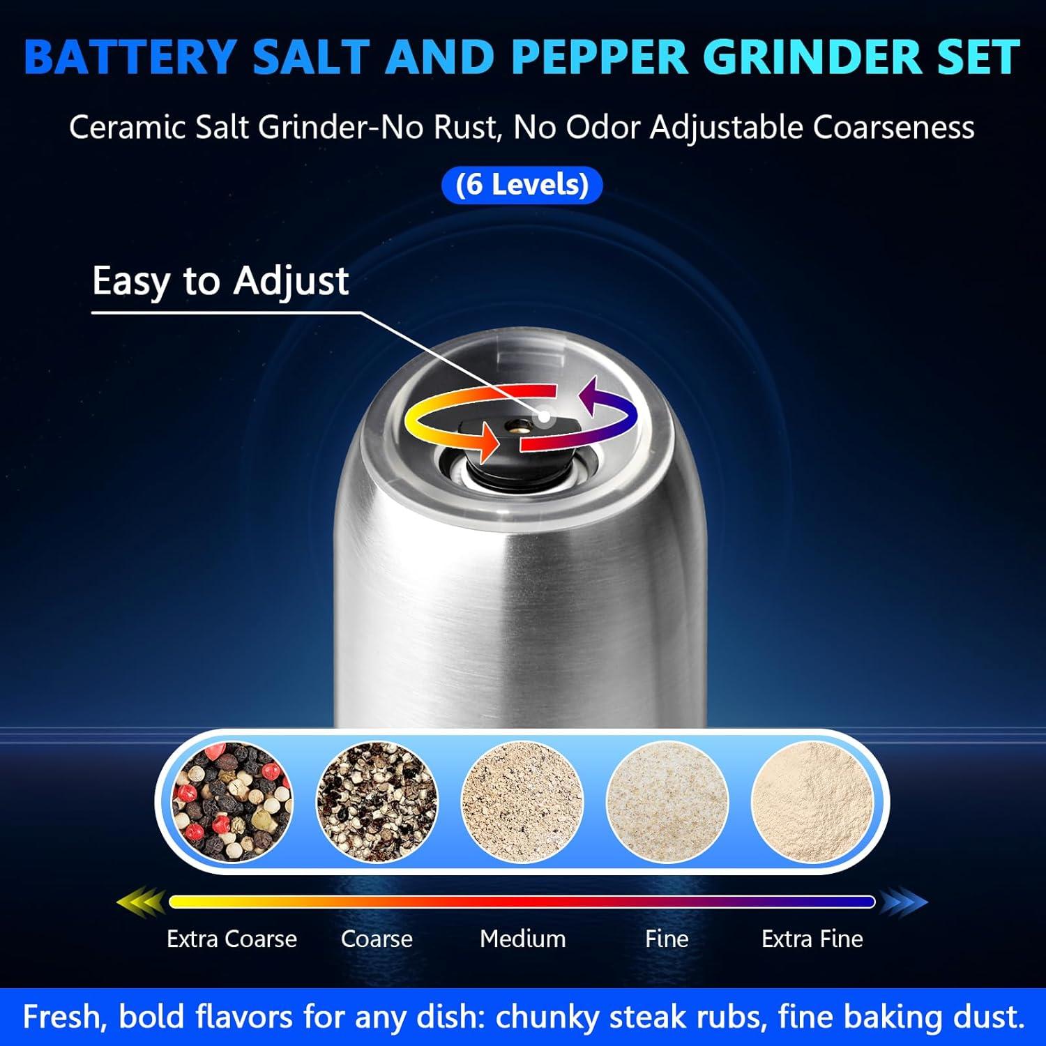 Conjunto de Molinillos de Sal y Pimienta Eléctricos BoAn