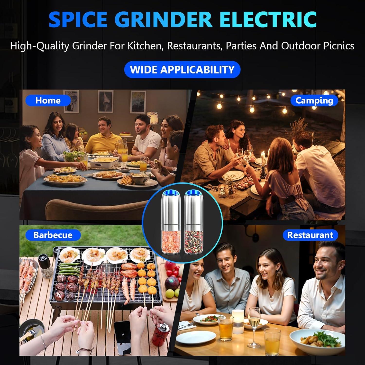 Conjunto de Molinillos de Sal y Pimienta Eléctricos BoAn