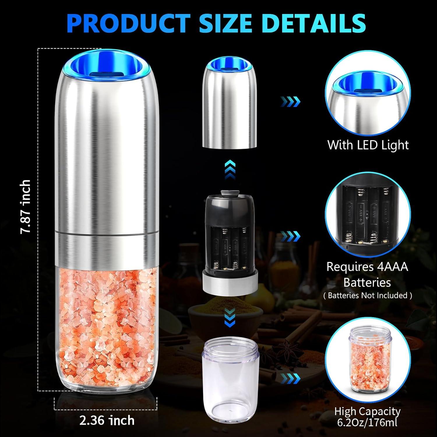 Conjunto de Molinillos de Sal y Pimienta Eléctricos BoAn