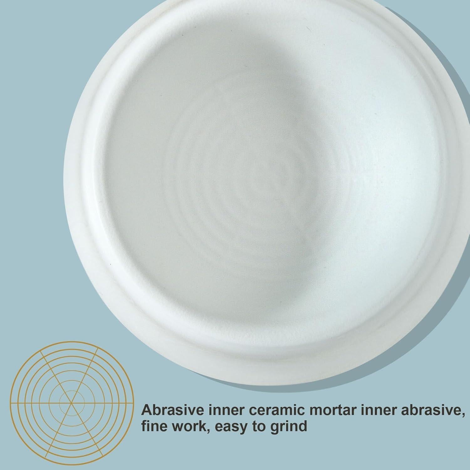 Juego de Mortero y Mano Howise 6.35 cm para Moler Especias