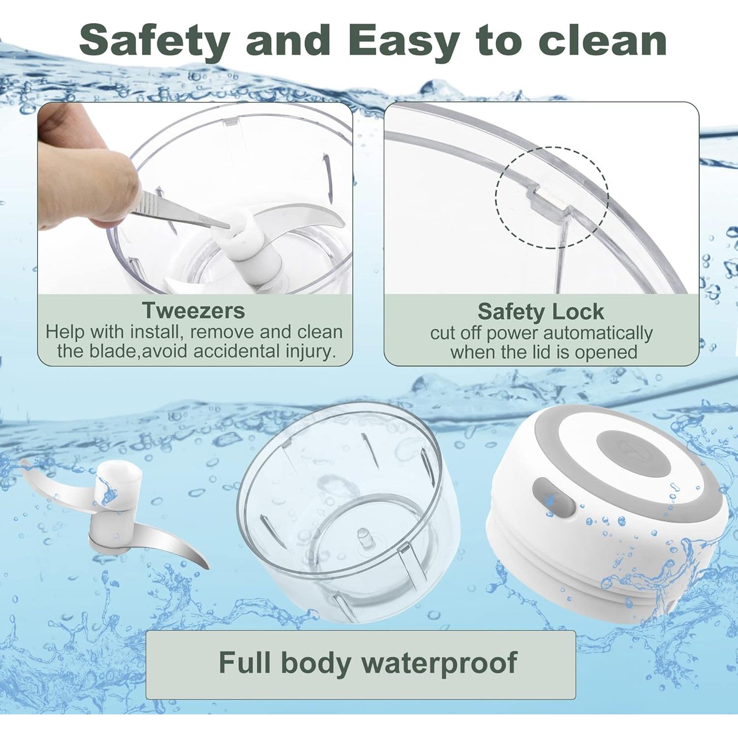 Molino Eléctrico de Hierbas Glicrili 100ml Blanco Portátil