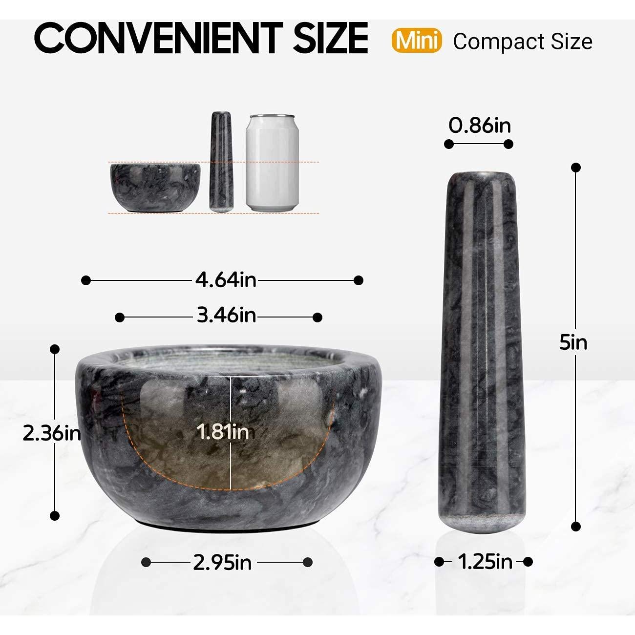 Juego de Mortero y Maja de Mármol Tera 11.8 cm Compacto