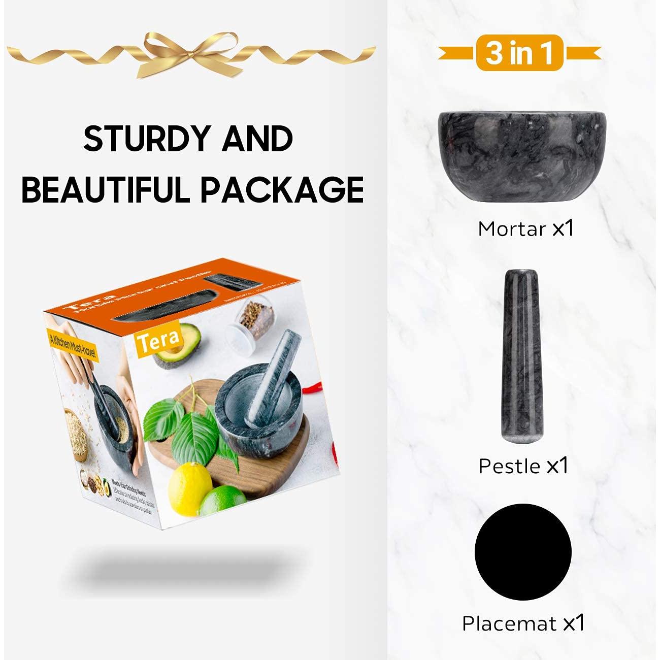 Juego de Mortero y Maja de Mármol Tera 11.8 cm Compacto