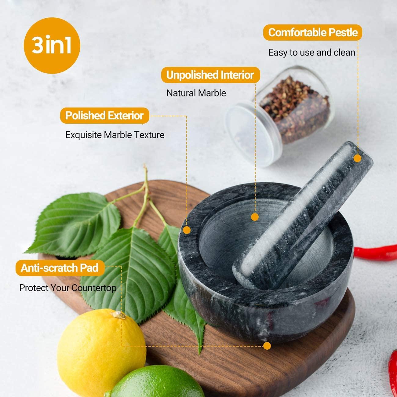 Juego de Mortero y Maja de Mármol Tera 11.8 cm Compacto