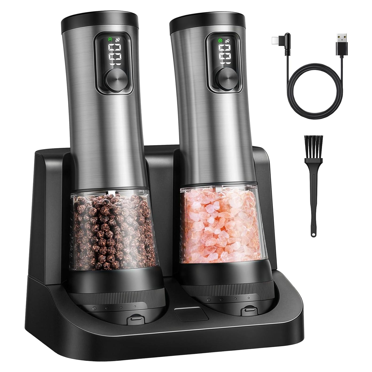 Juego de Molinillos Eléctricos HOMETALL con Grosor Ajustable