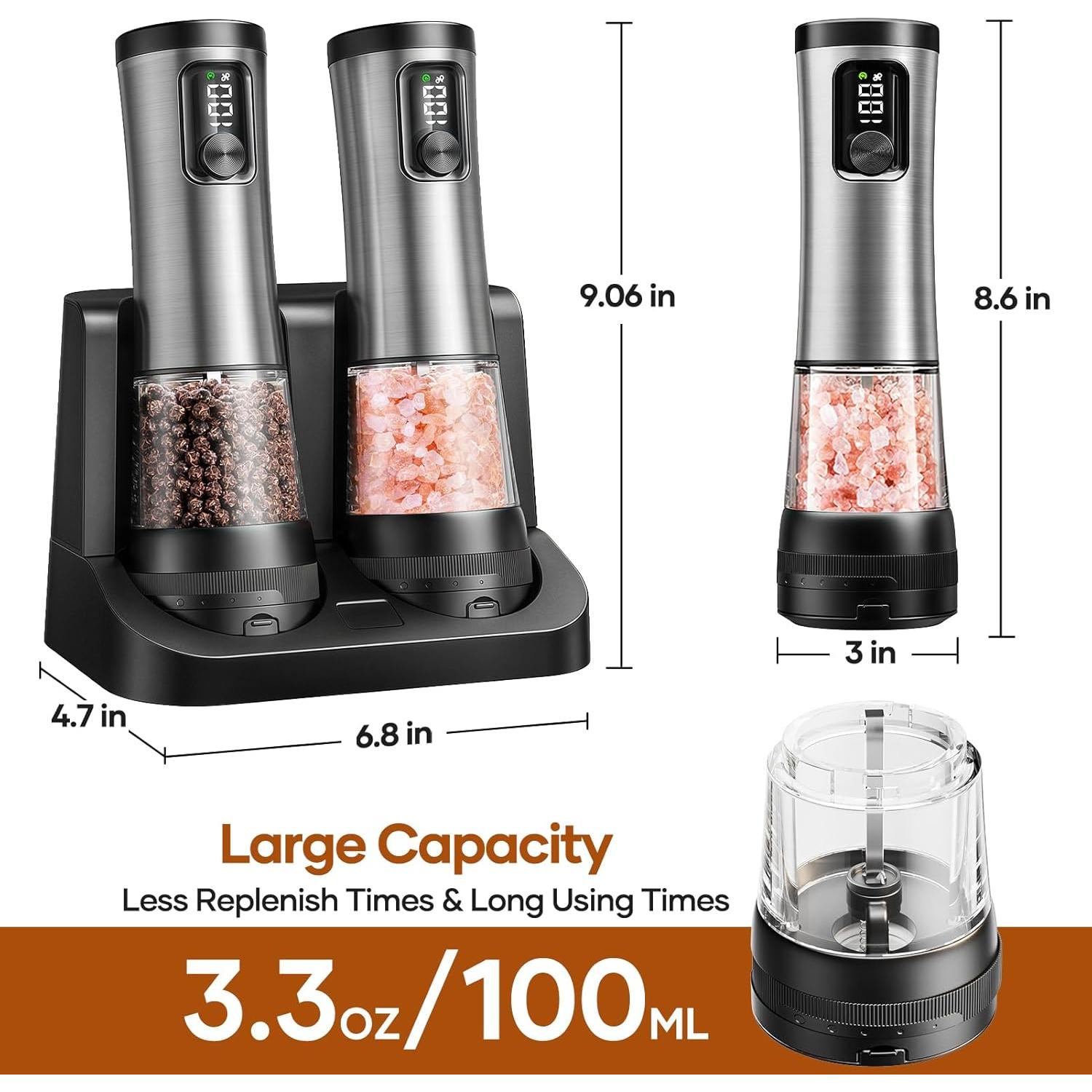 Juego de Molinillos Eléctricos HOMETALL con Grosor Ajustable