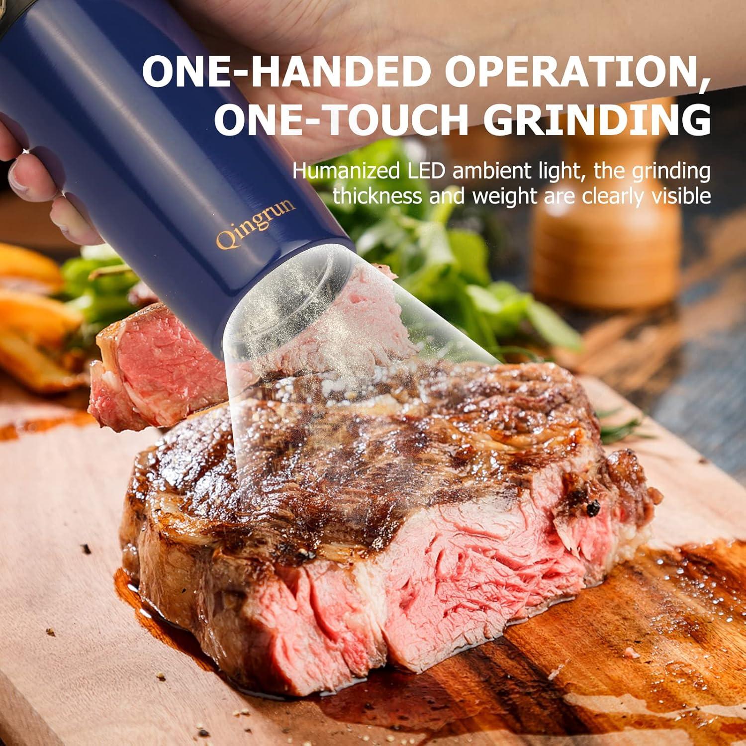 Molino Eléctrico de Sal y Pimienta Qingrun Azul 68.5g