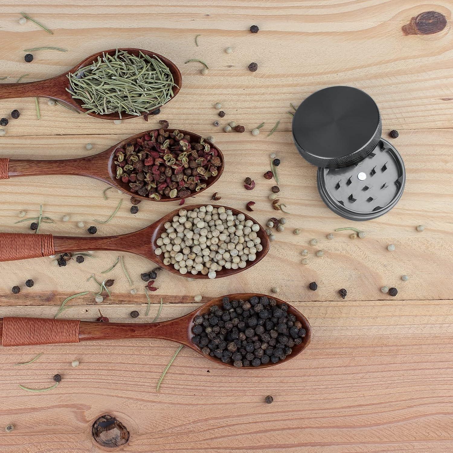 Molino de Especias Manual HOMVIDA 5.08 cm Aluminio Negro