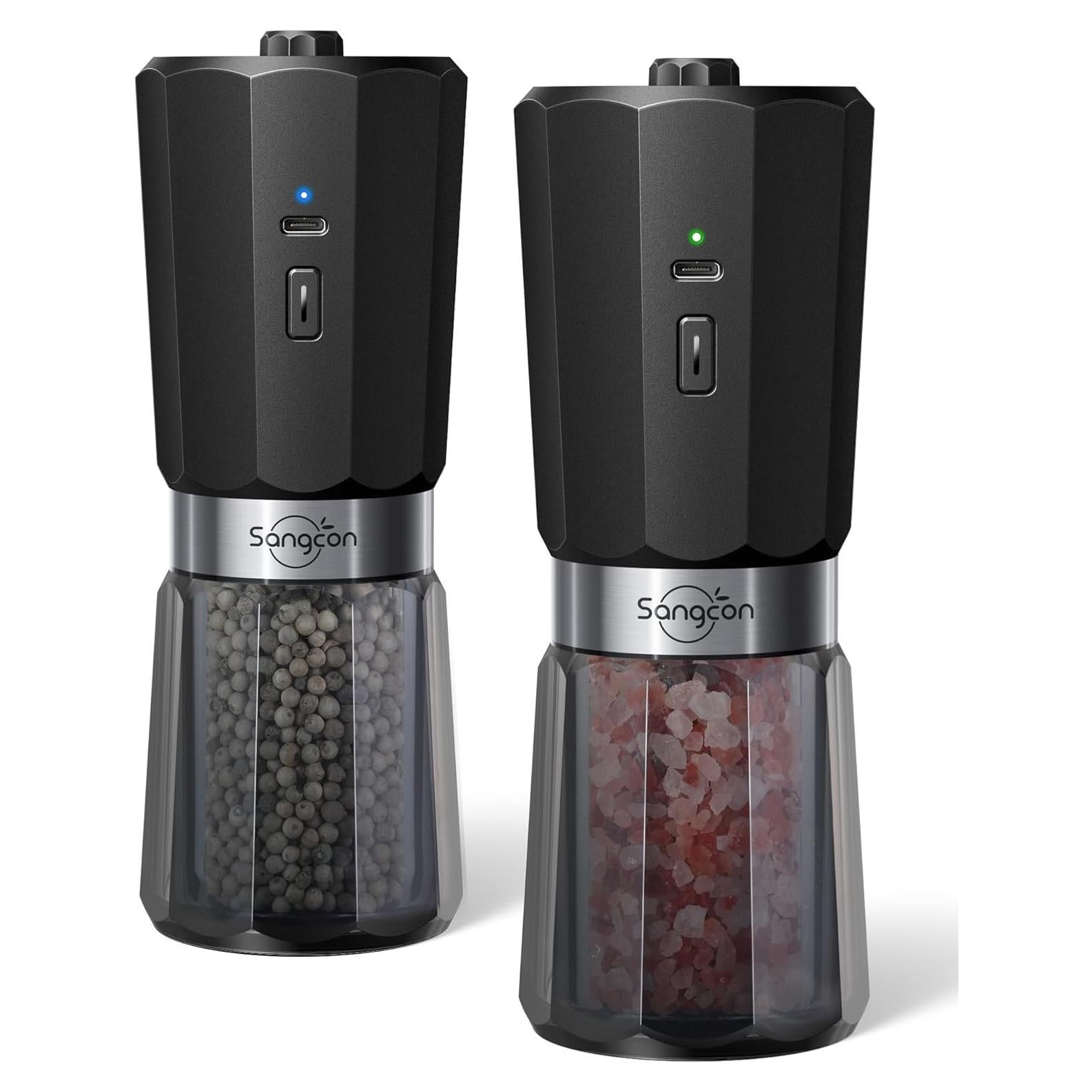 Juego de Molinillos Eléctricos de Sal y Pimienta Sangcon SK1001-2B