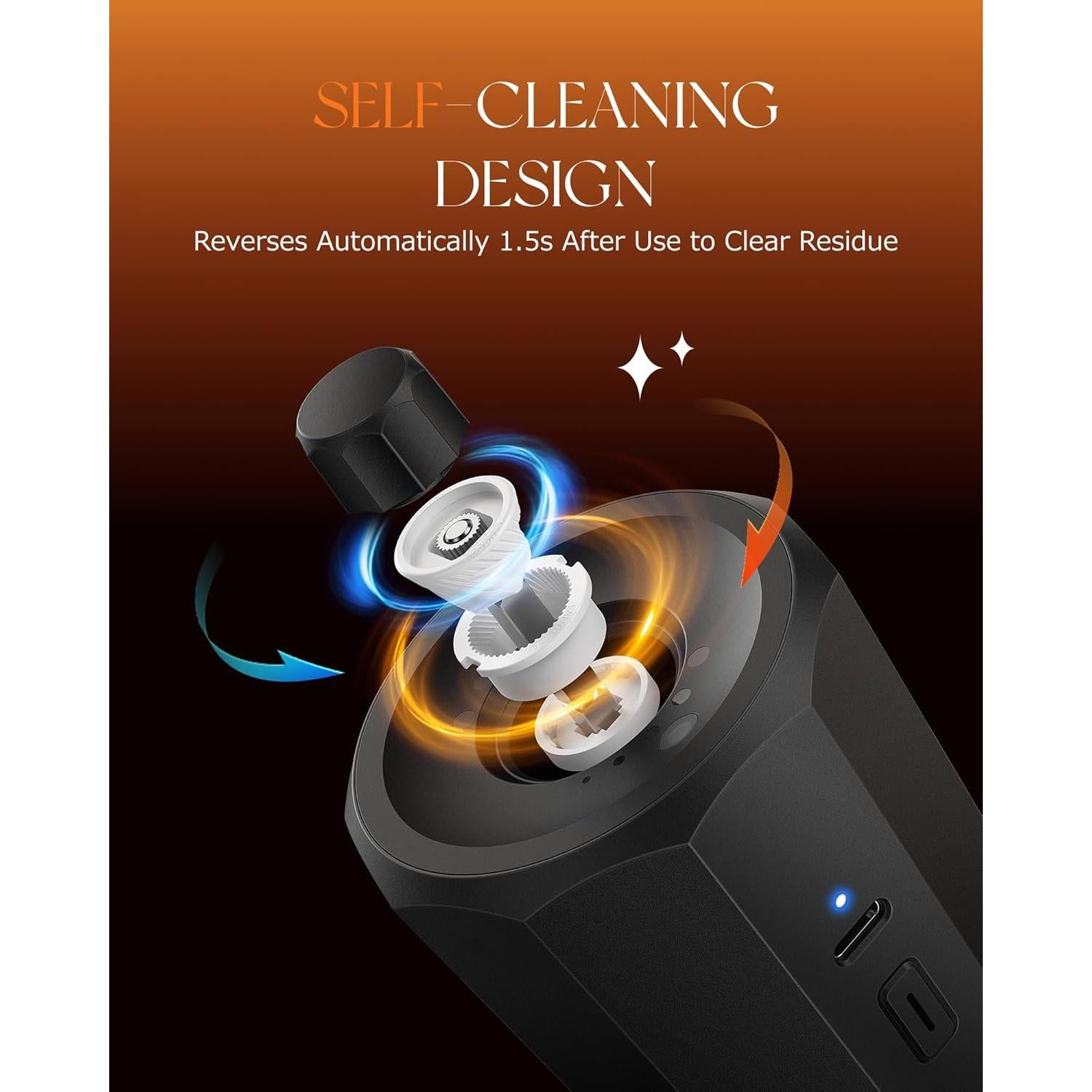 Juego de Molinillos Eléctricos de Sal y Pimienta Sangcon SK1001-2B