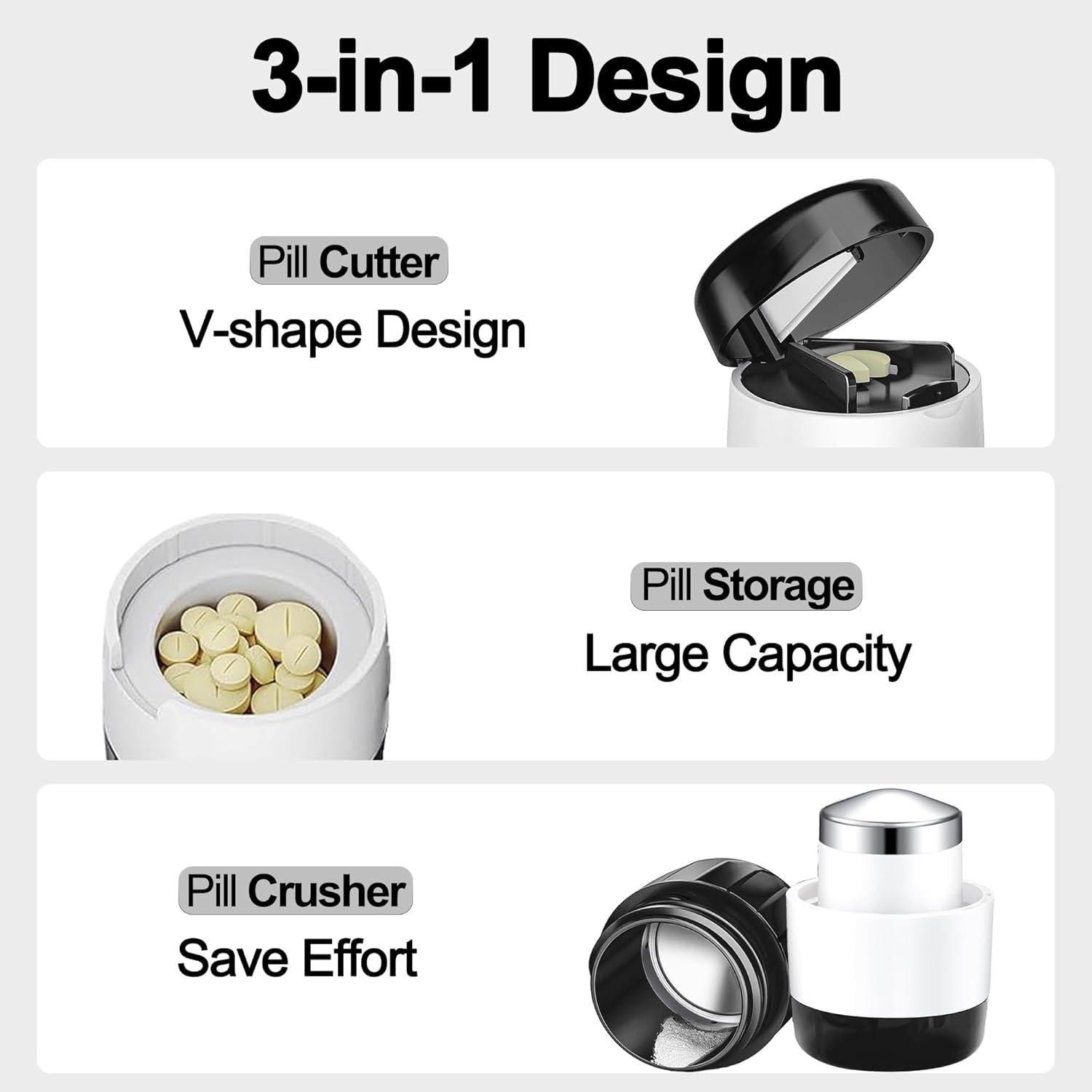 Triturador de Pastillas 3 en 1 DUBSTAR - Cortador y Almacenamiento
