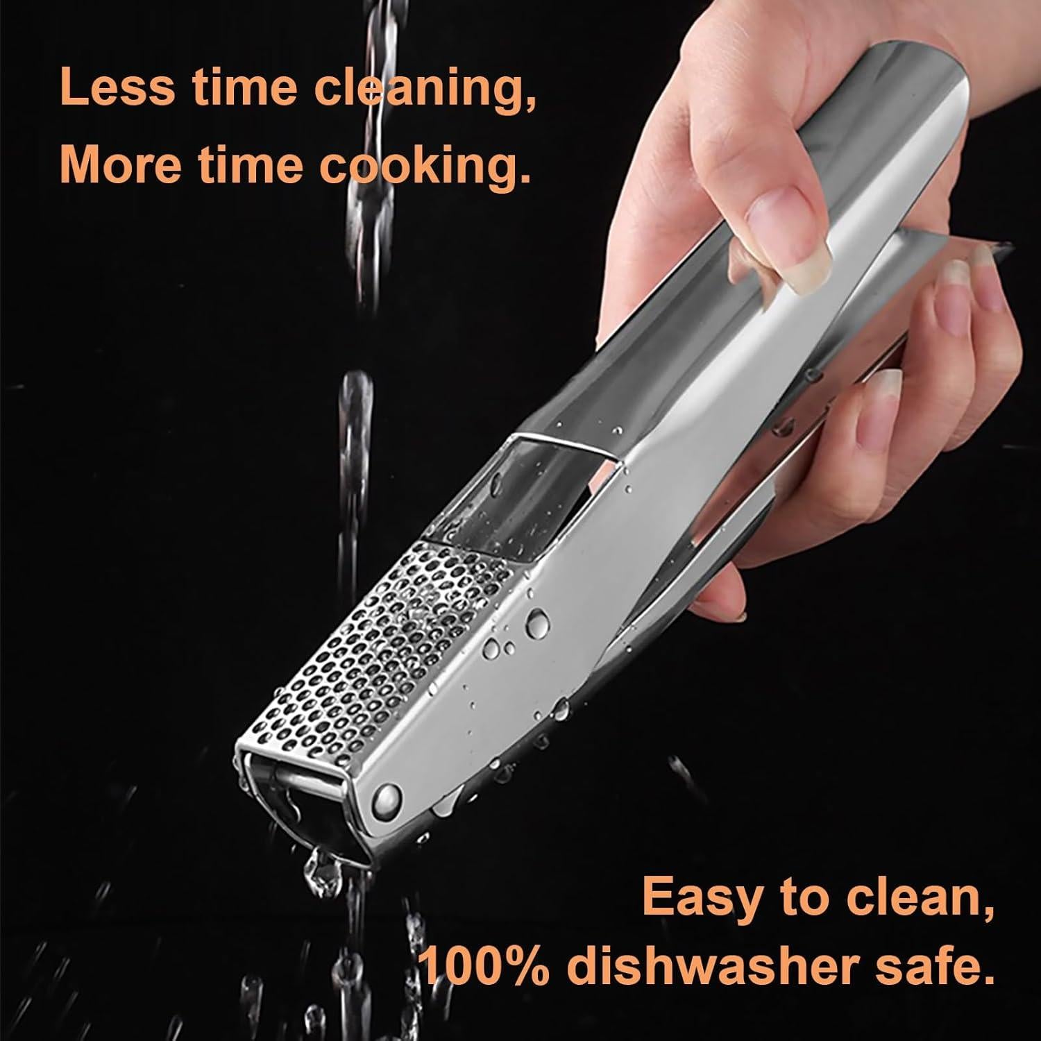 Prensa de Ajo KAITION de Acero Inoxidable, Apta para Lavavajillas