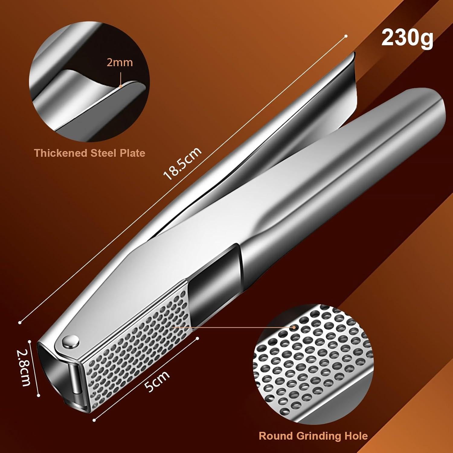 Prensa de Ajo KAITION de Acero Inoxidable, Apta para Lavavajillas