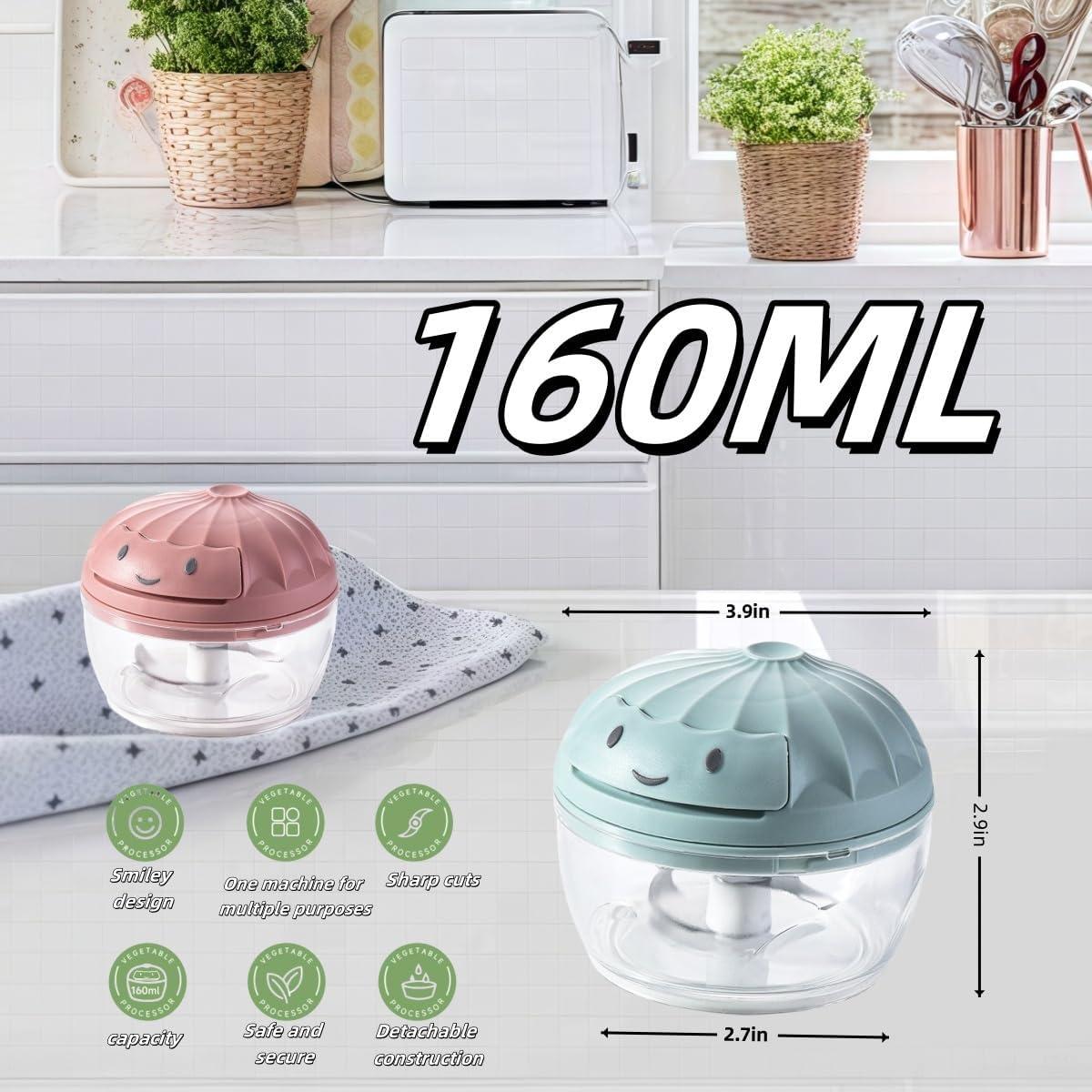 Picador de Verduras Manual XGVIEGZ 160ml Azul Sin BPA