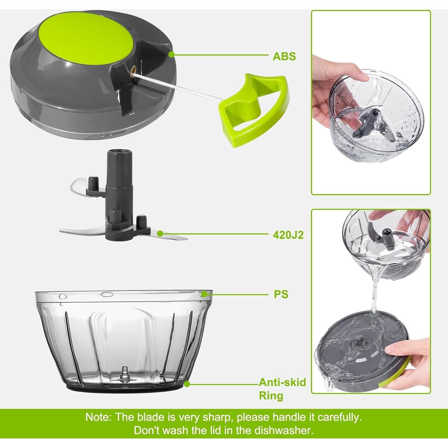 Procesador de Alimentos Manual MAMICOOKER 500ml Picador de Verduras