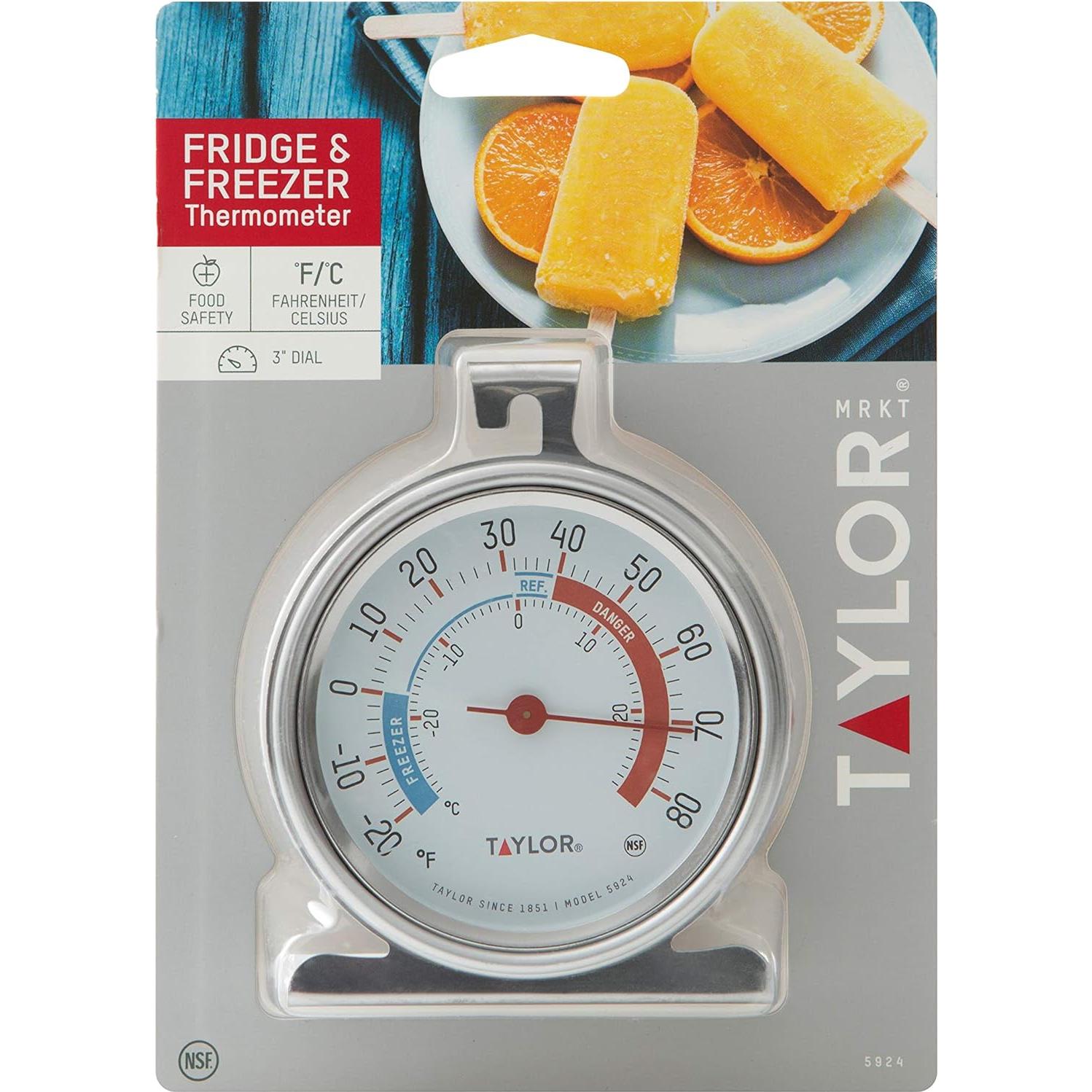 Termómetro Analógico Taylor 5924 para Refrigerador y Congelador 7.62 cm