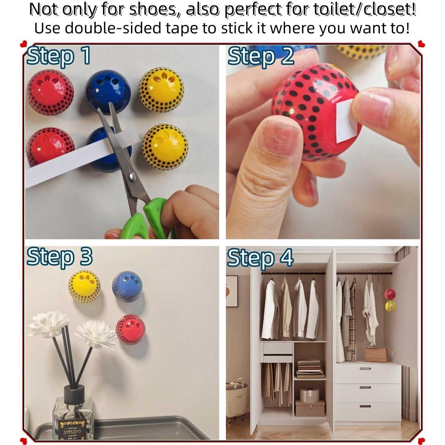 Bolas Desodorantes para Zapatos Vlufiee - Aroma Colonia, 6 Unidades