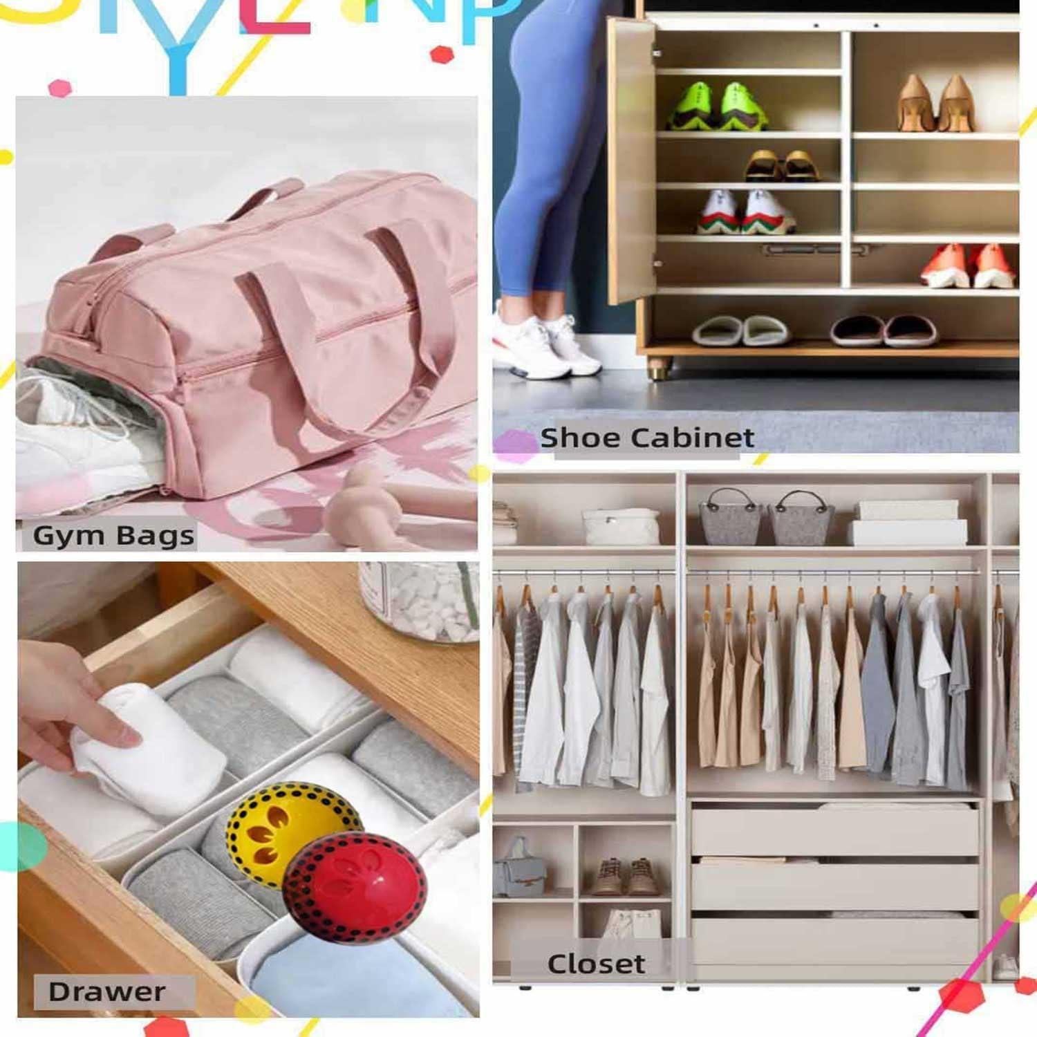 Bolas Desodorantes para Zapatos Vlufiee - Aroma Colonia, 6 Unidades