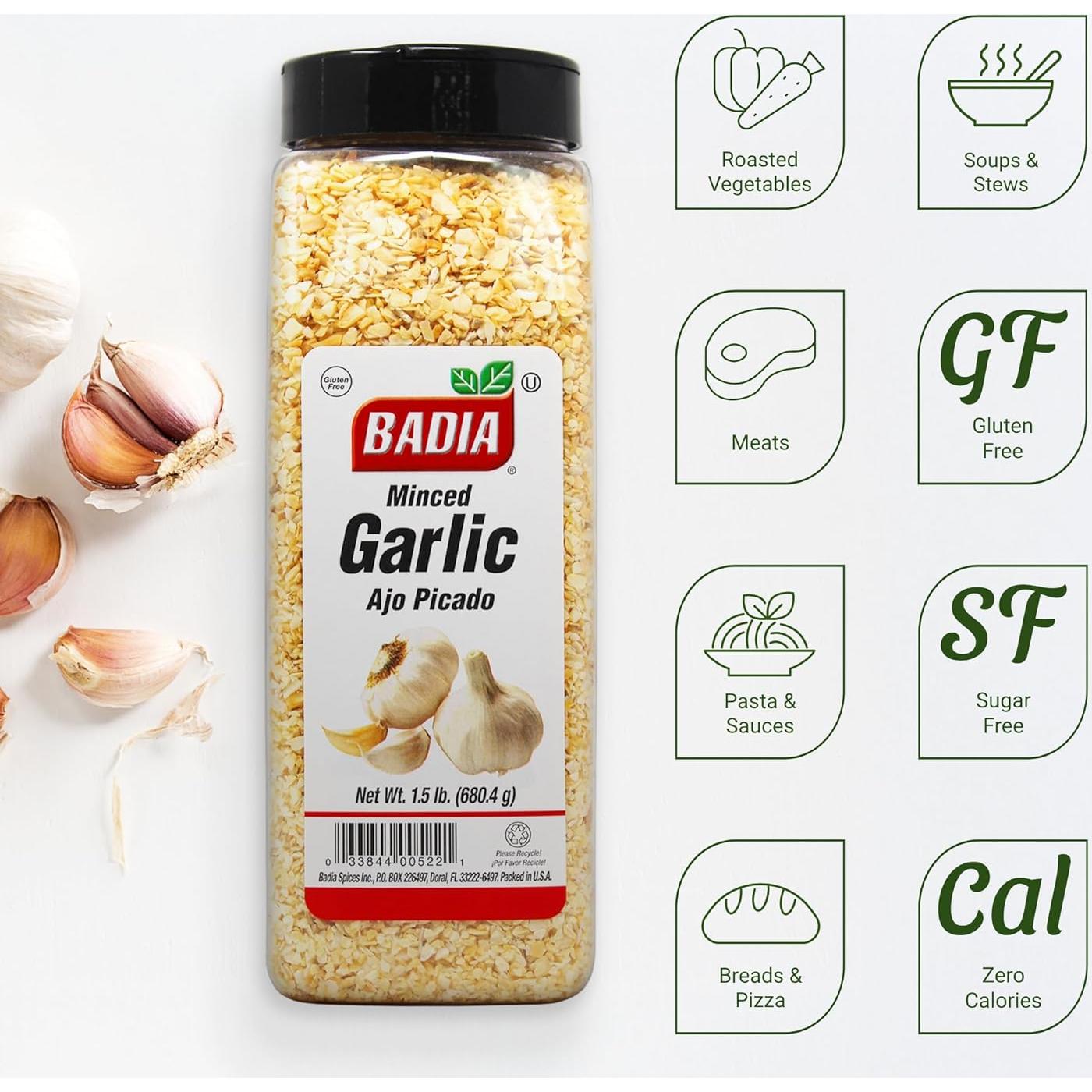 Ajo Picado Deshidratado Badia 680g - Sin OGM, Natural